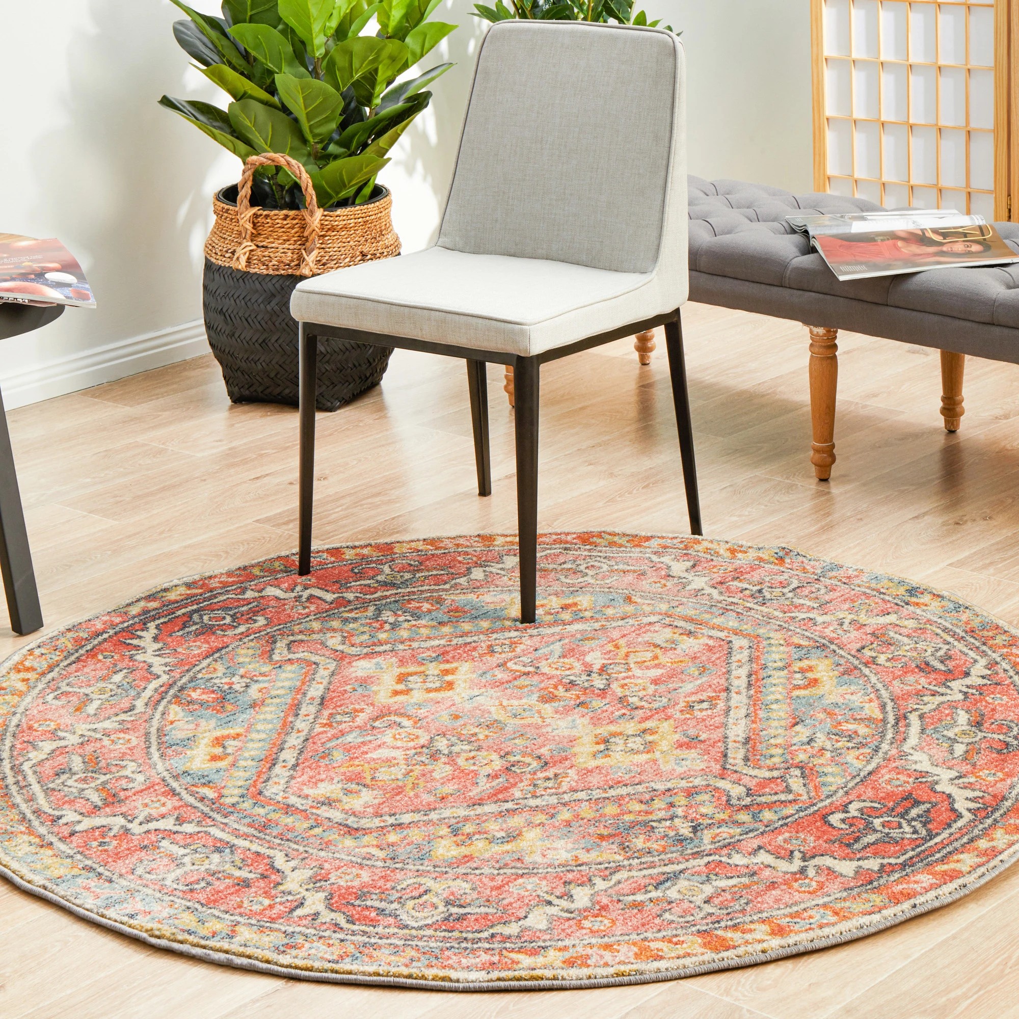 2 Common Ground Rugs Eterna 856 240x240cm - Large Round Rug - Red, 2 of 8