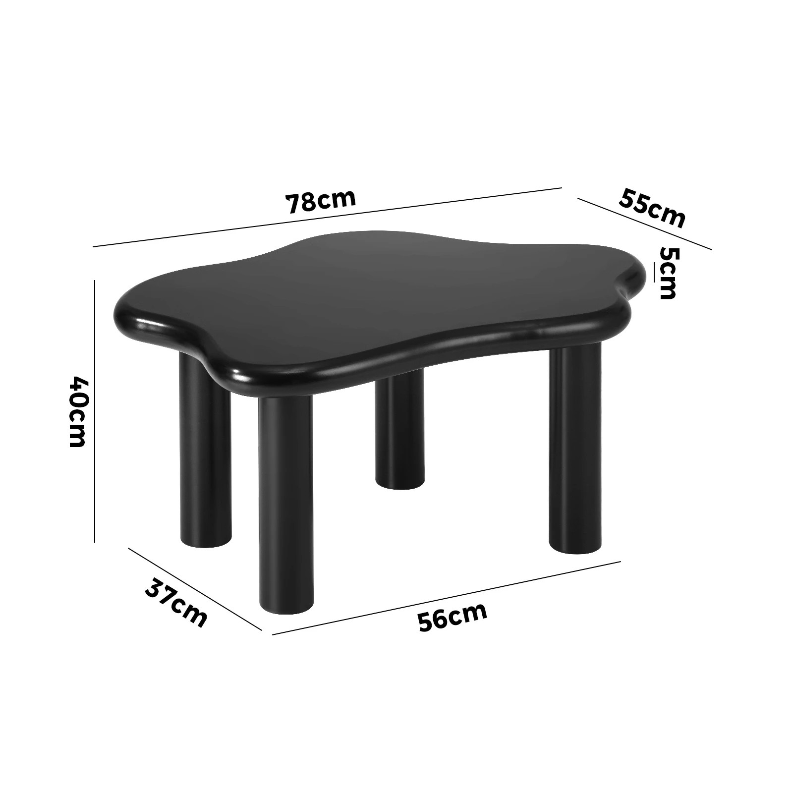 10 Oikiture Coffee Table Side Tables Sofa Cafe Desk Cloud Irregular
 - Black, 10 of 10