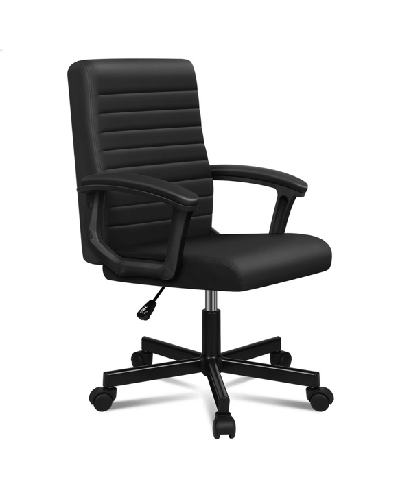 Alfordson Office Chair Executive Computer Seat Work Gaming Mid Back - Black