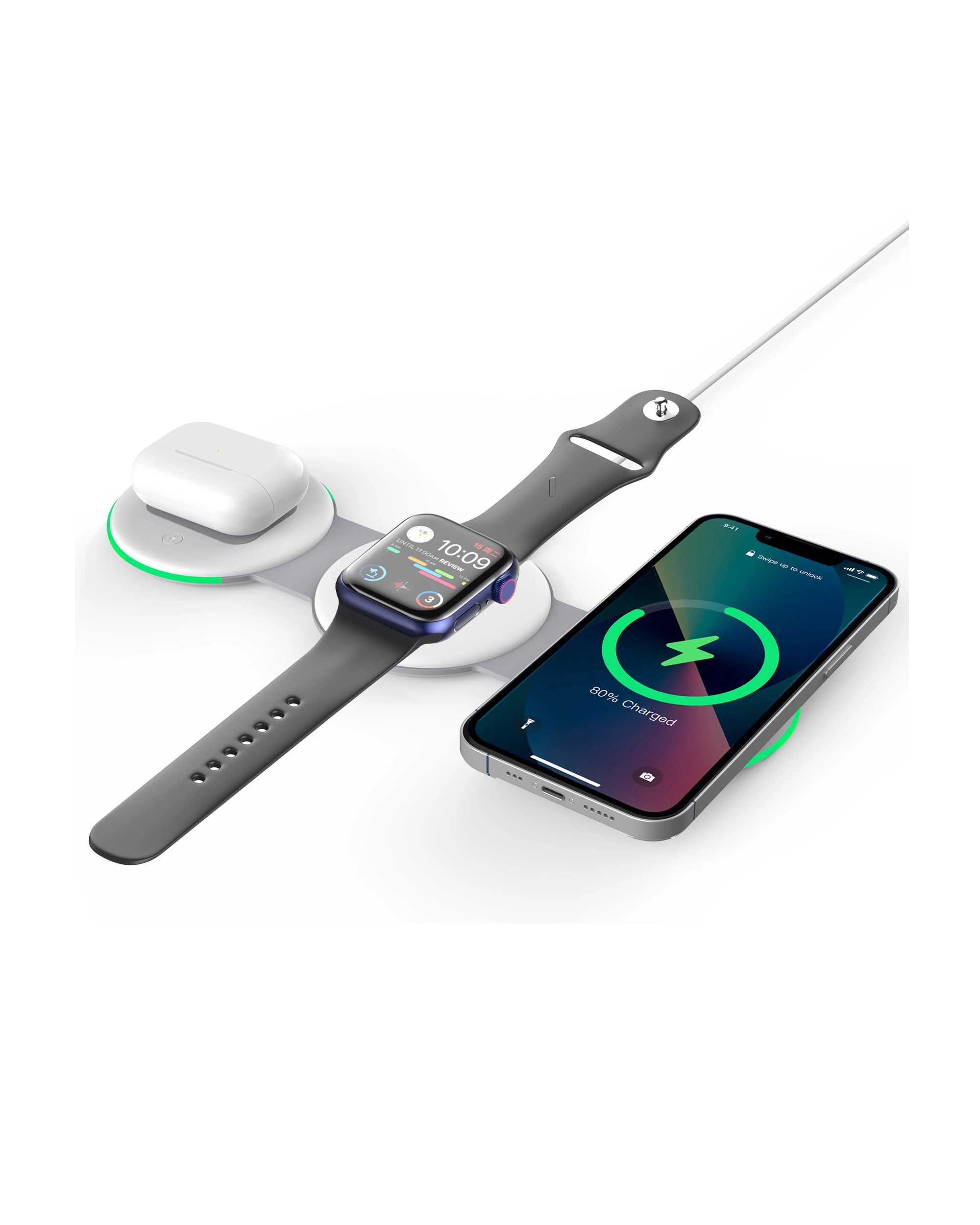 7 TODO 3 in 1 Wireless Phone Charger 15W Fast Charge Earphone Watch Magnetic Charge, 7 of 8