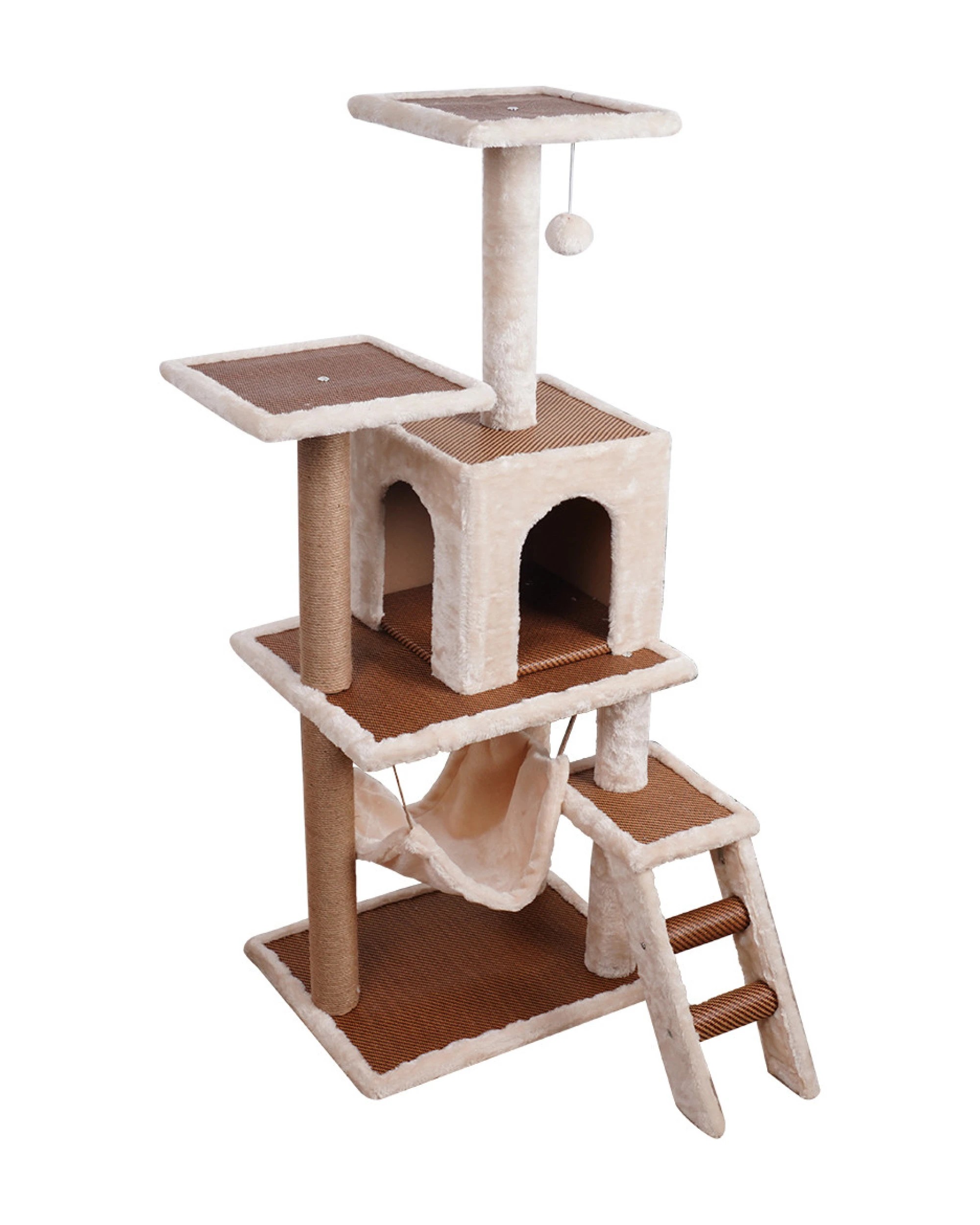 4 Furtastic 125cm Cat Tree Scratching Post - Beige, 4 of 7