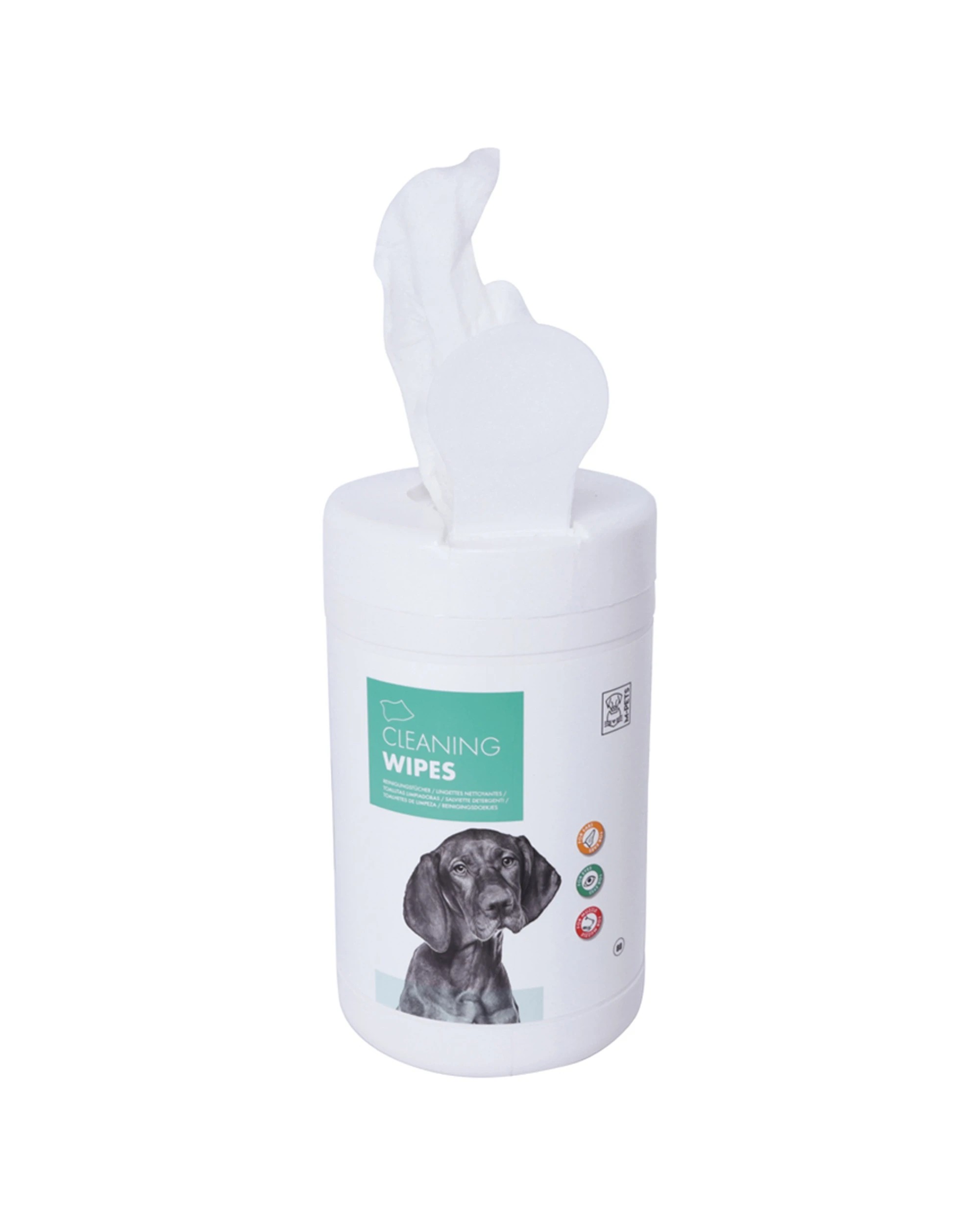 1 M-pets 80pc Dog Antibacterial Cleaning Wipes Alcohol-free For Ear Eyes Muzzle Stains.
 - White, 1 of 2