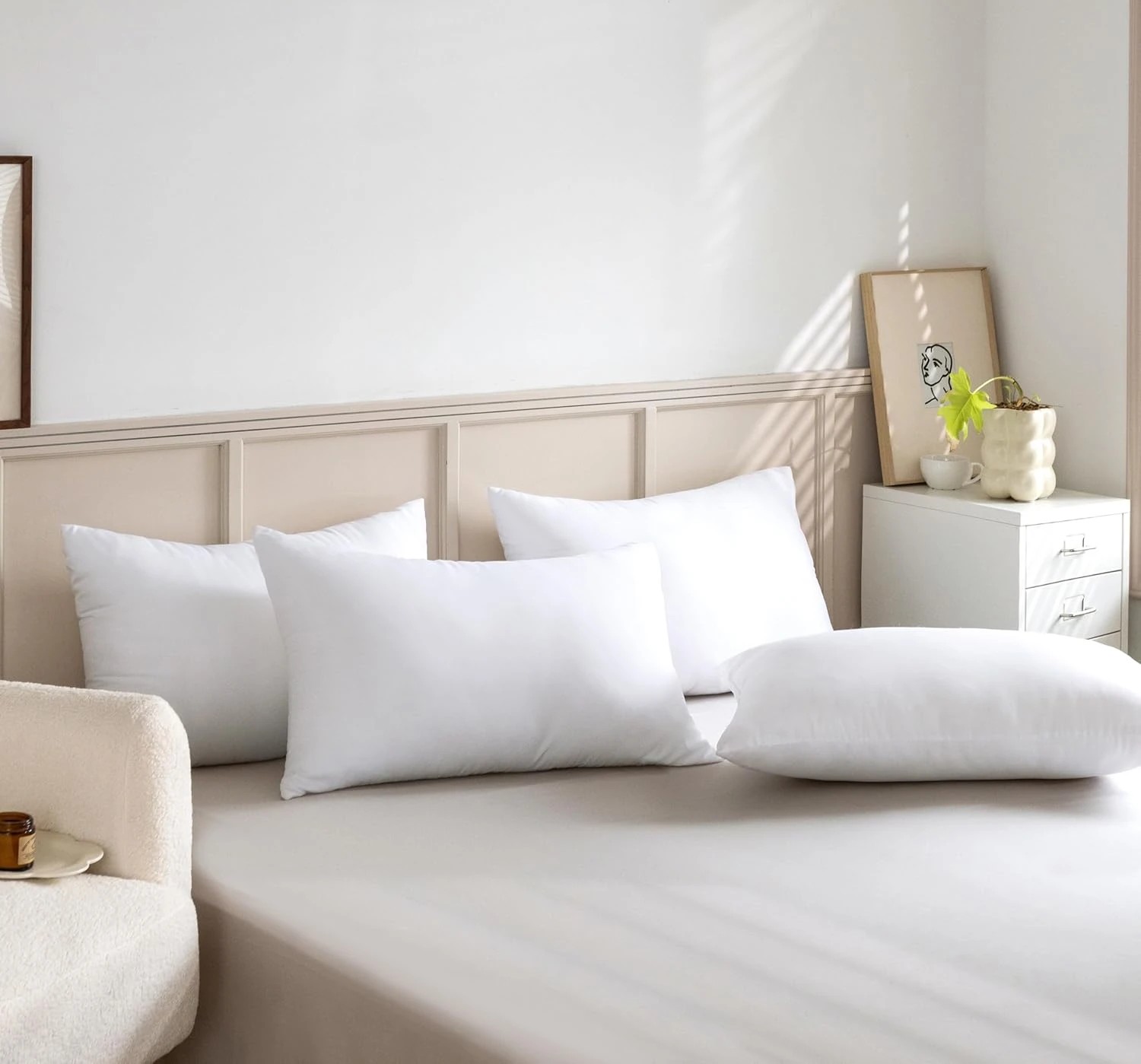 4 Gioia Casa 4-Pack Microfibre Pillows Soft Fluffy Breathable Standard Size, 4 of 6