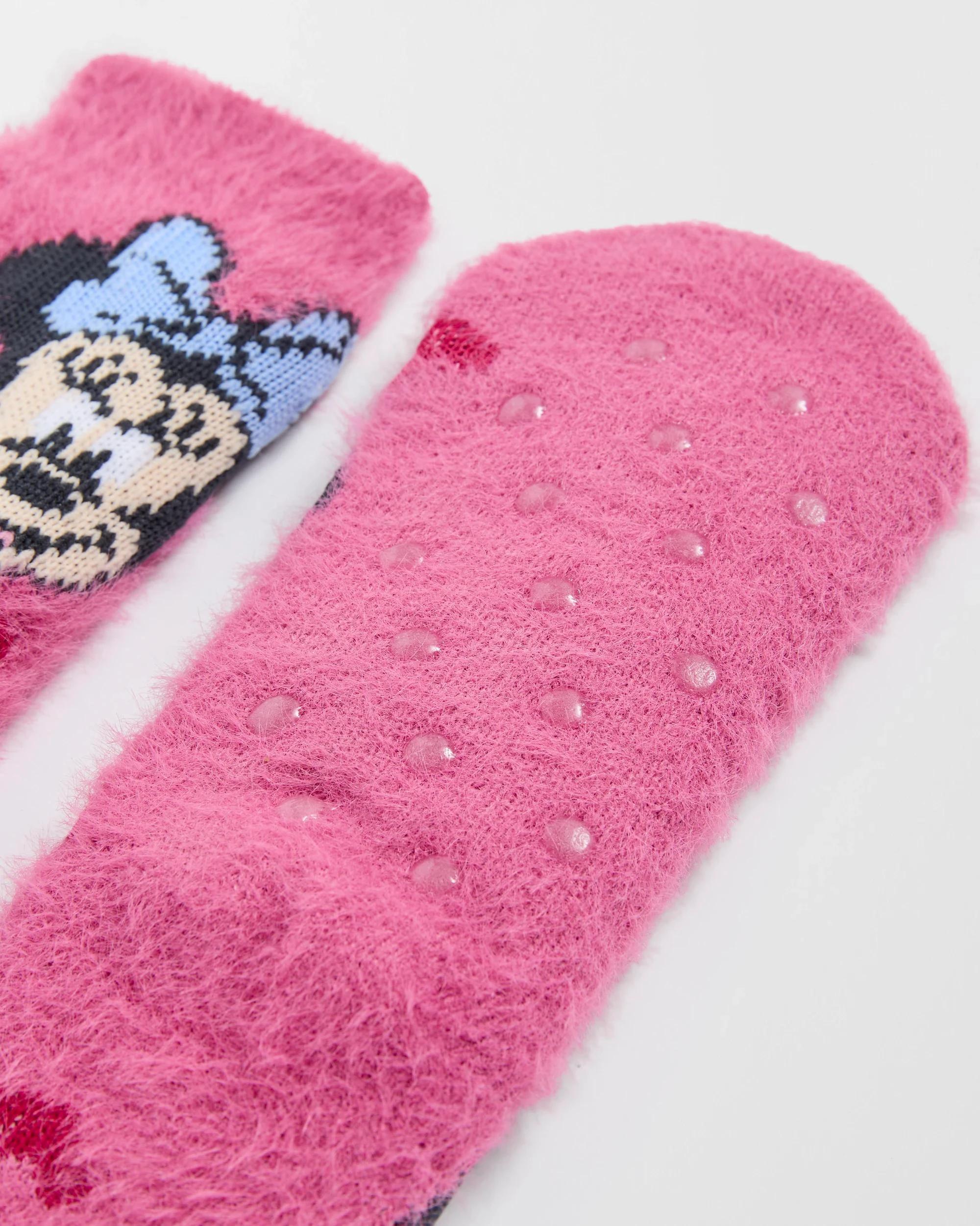 3 Disney Minnie Mouse Sherpa Lined Home Socks MINNIE, 3 of 4