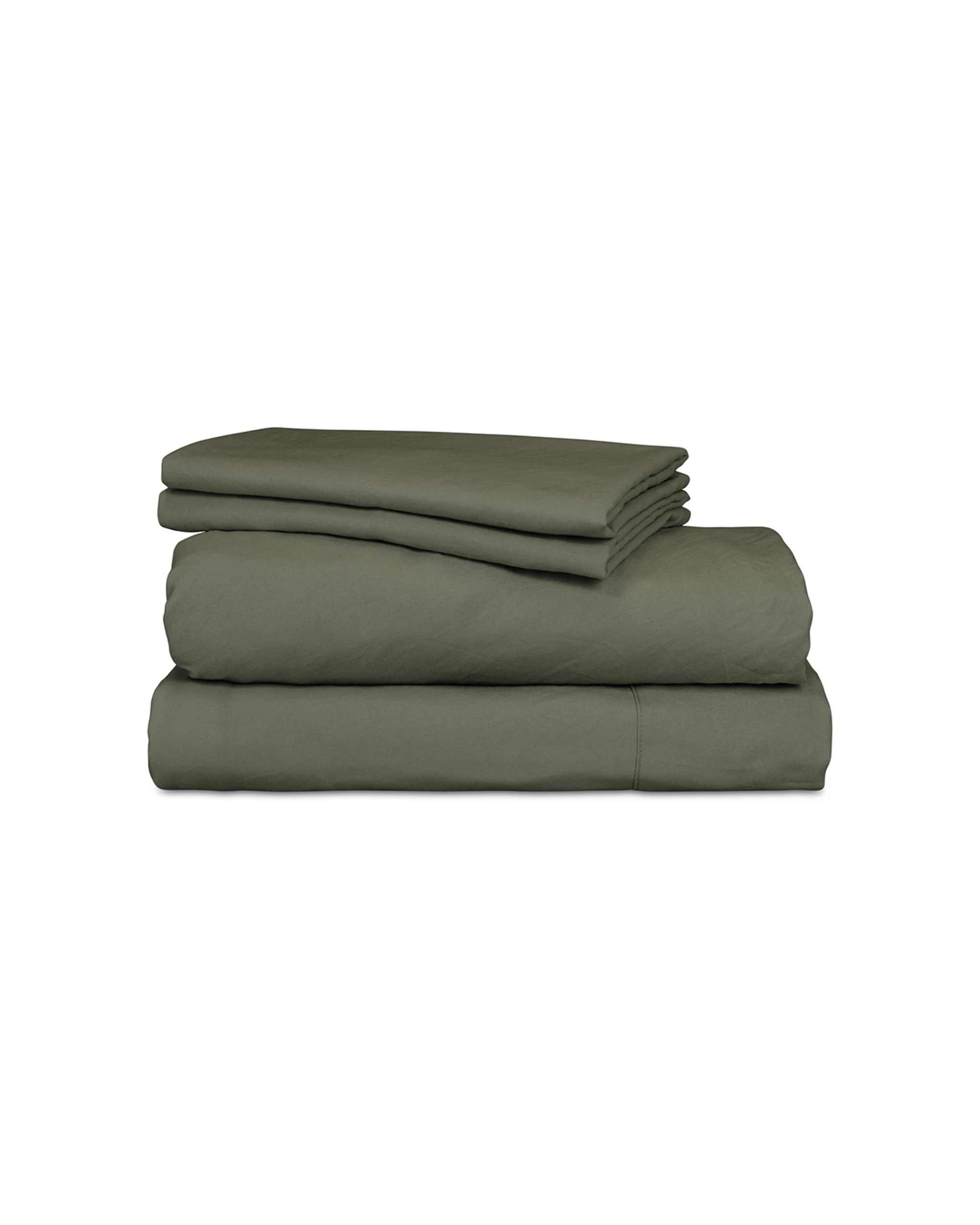 1 Ardor Boudoir Vintage Washed Polyester Sheet Set Khaki - Queen Bed - Green, 1 of 1