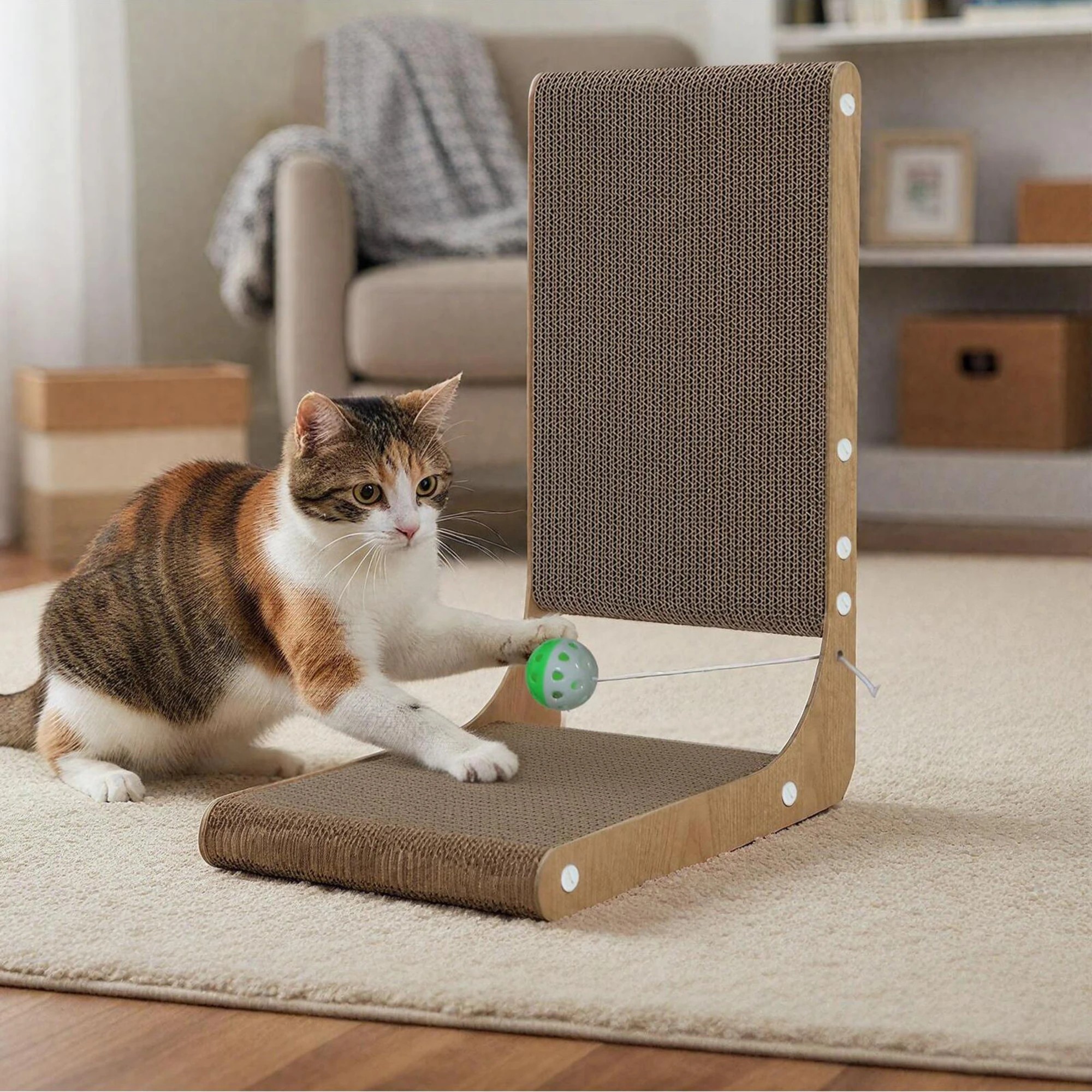 7 Pawz Cat Scratcher Board L-Shaped  48cm, 7 of 9