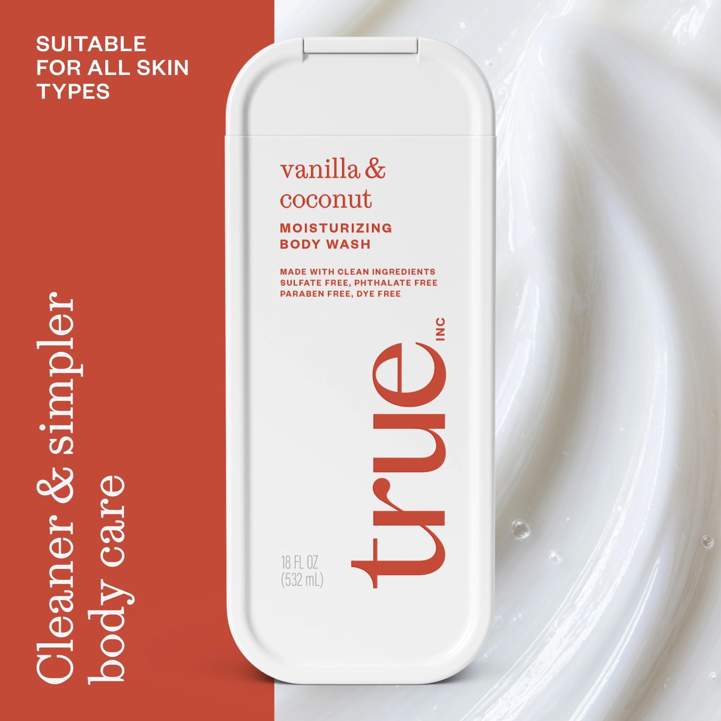 6 True Inc Moisturising Body Wash 532ml - Vanilla & Coconut, 6 of 9