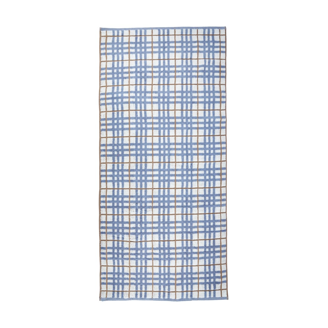 3 Cotton Check Bath Towel - Blue, 3 of 5