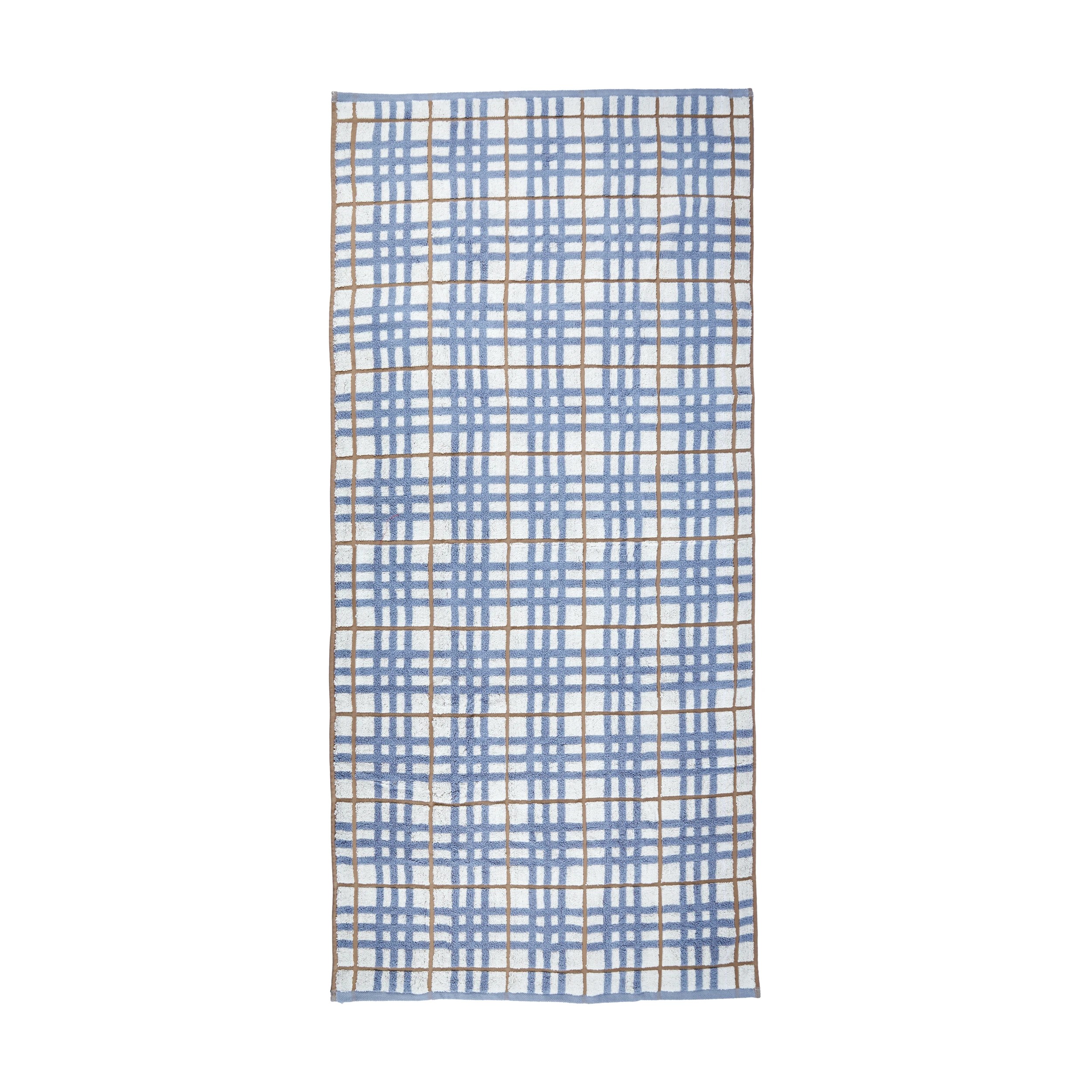 3 Cotton Check Bath Towel - Blue, 3 of 5