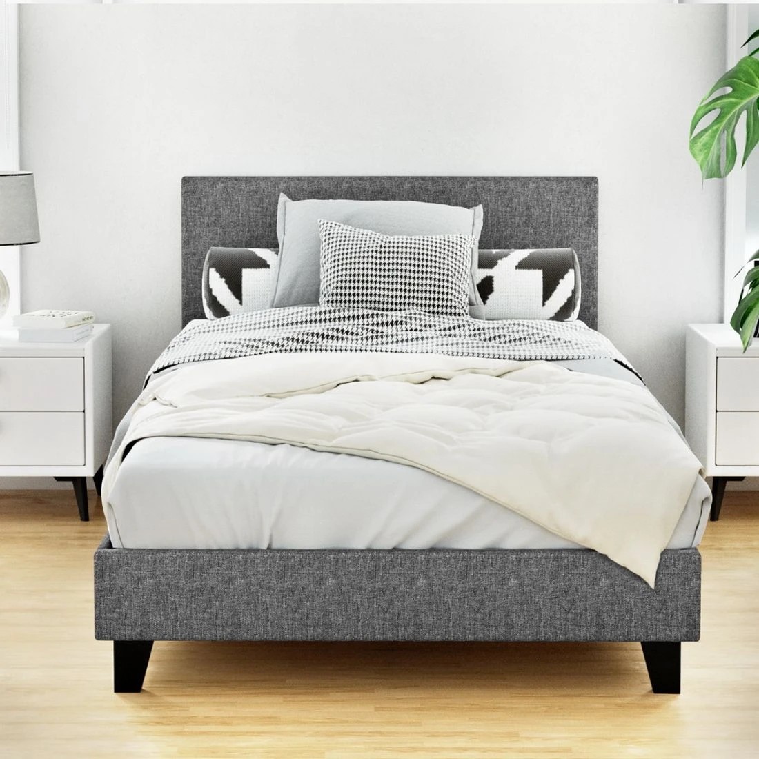 3 Artiss Bed Frame King Single Size  NEO - Grey, 3 of 5