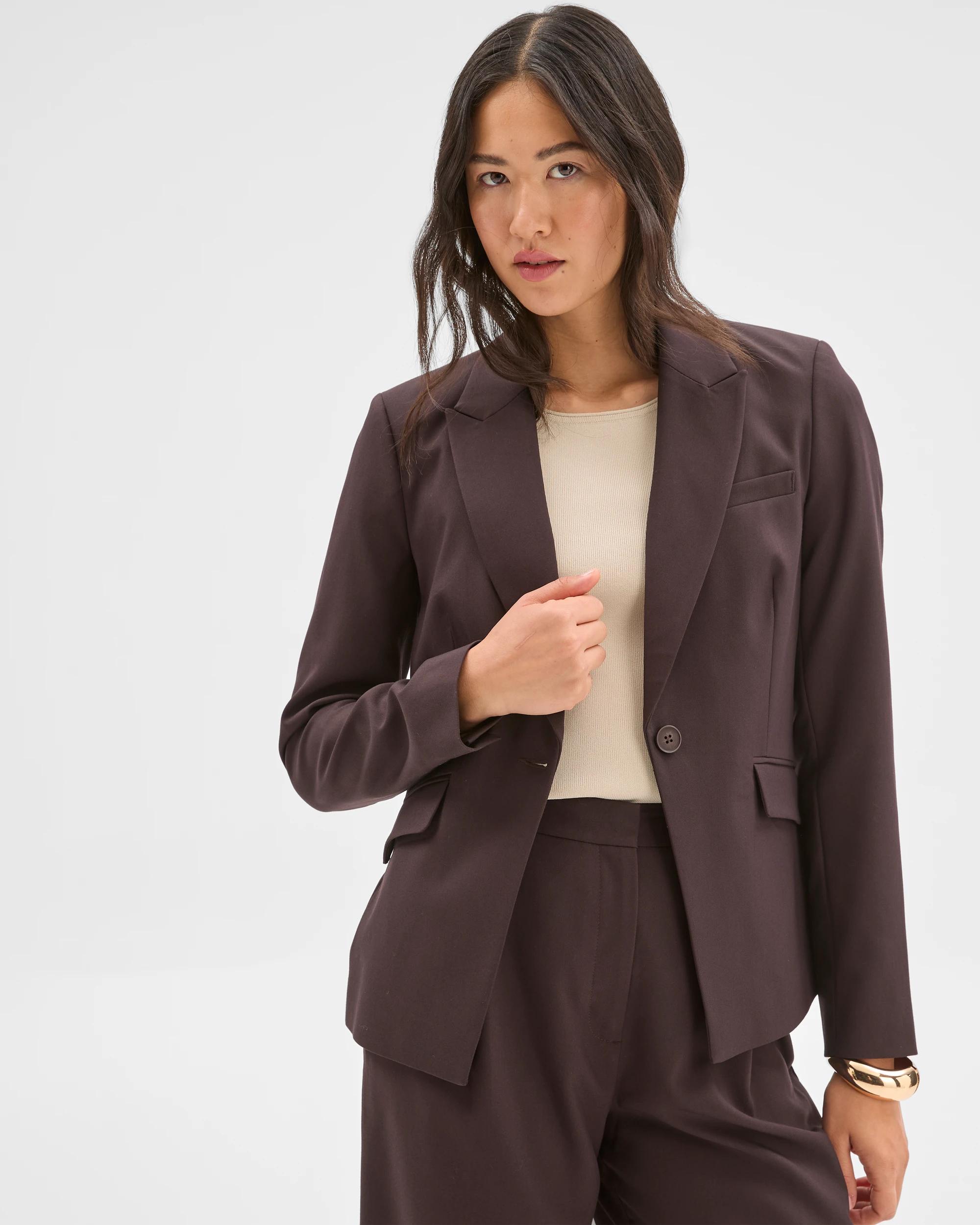 1 Preview Classic Single Breasted Blazer COFFEE BEAN, 1 of 7