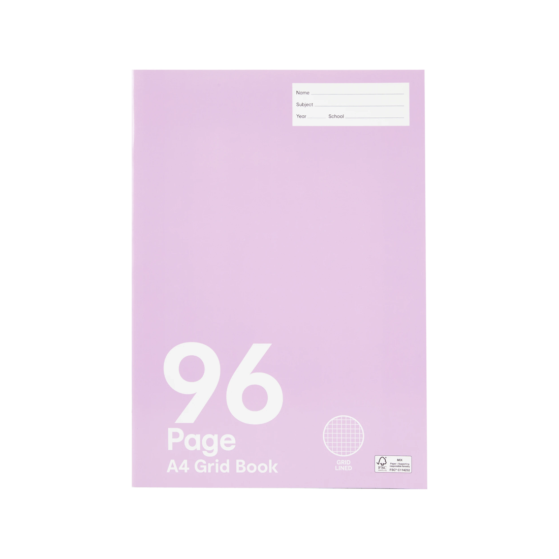 1 A4 Grid Book - 96 Pages, Lilac, 1 of 4