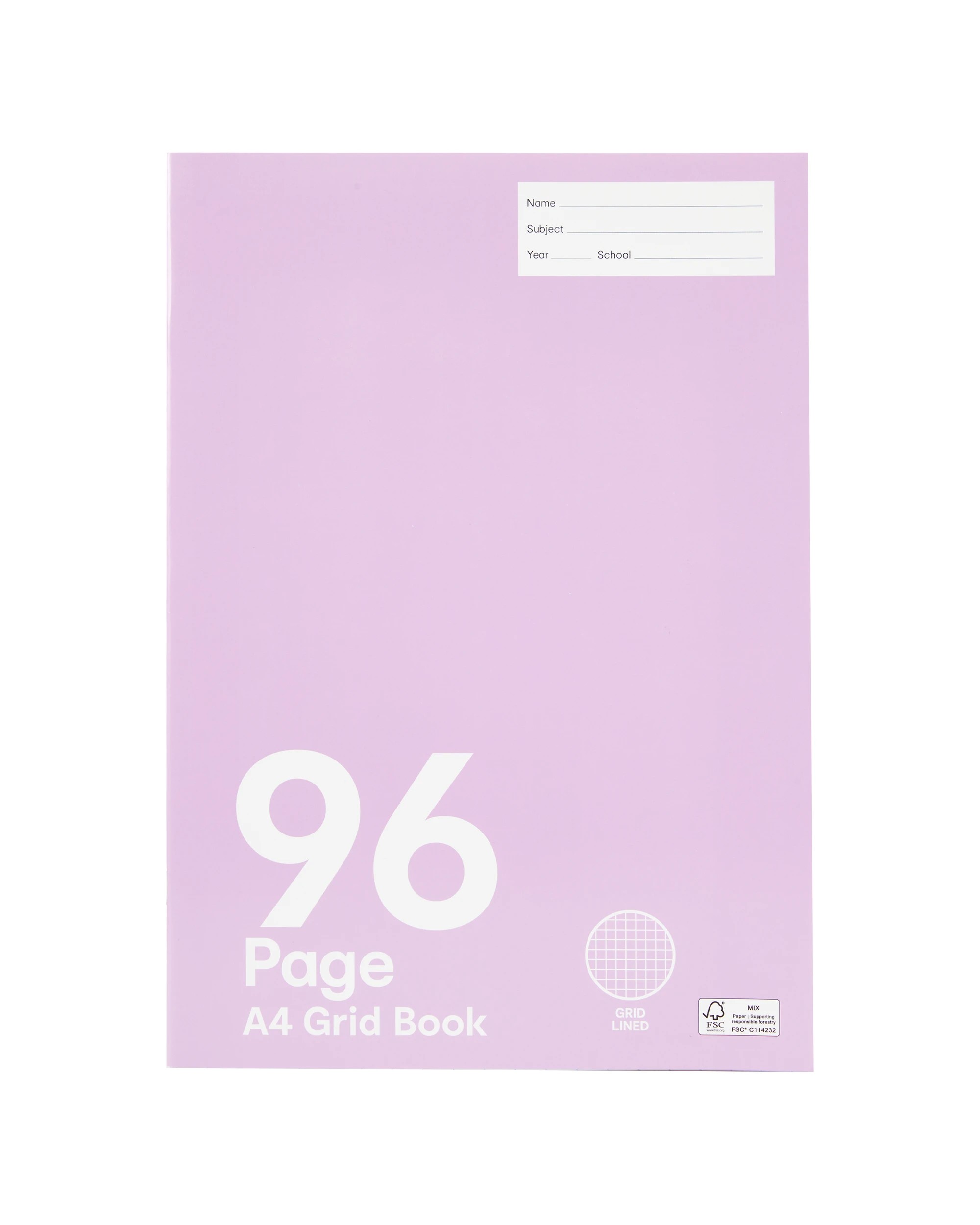 1 A4 Grid Book - 96 Pages, Lilac, 1 of 4