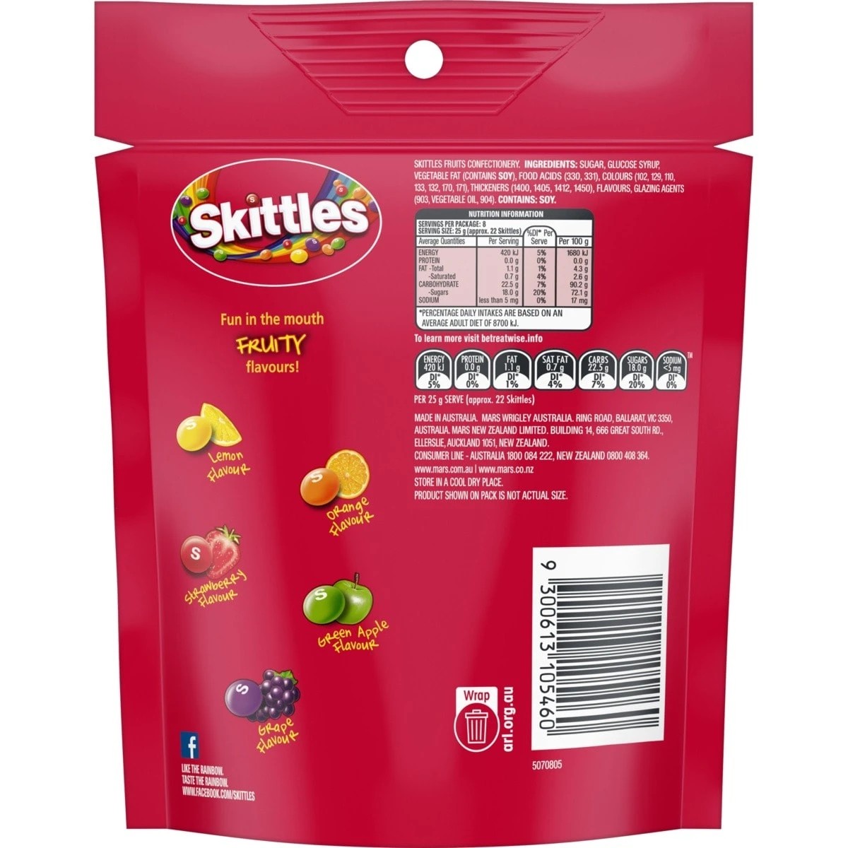 2 Skittles Fruits Chewy Lollies Snack and Share Bag 200g, 2 of 5