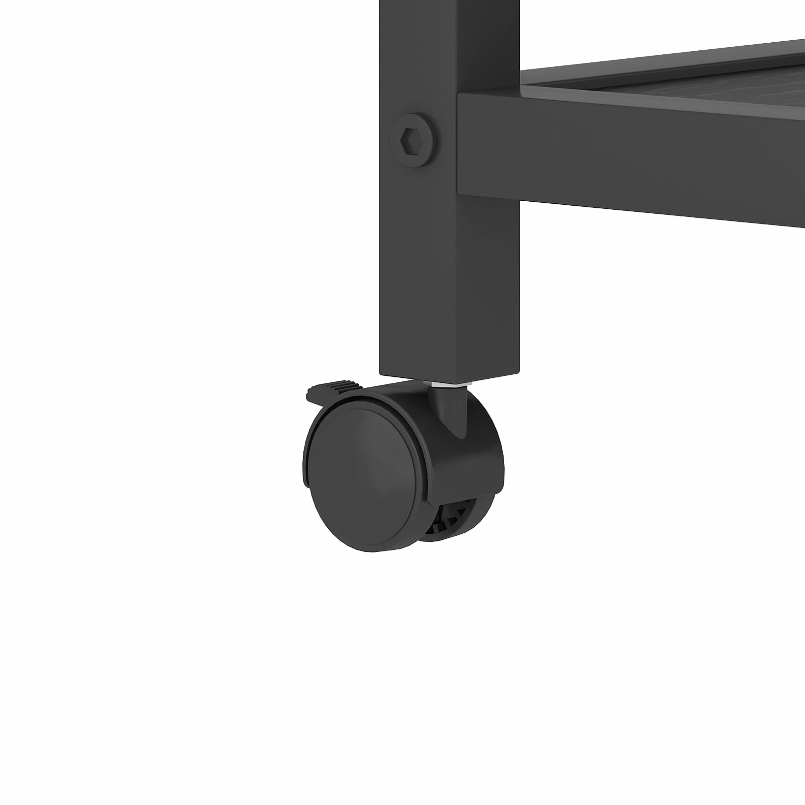 5 Advwin Large Mobile Printer Stand with Charging Station and Height Adjustable shelfs - Black, 5 of 7