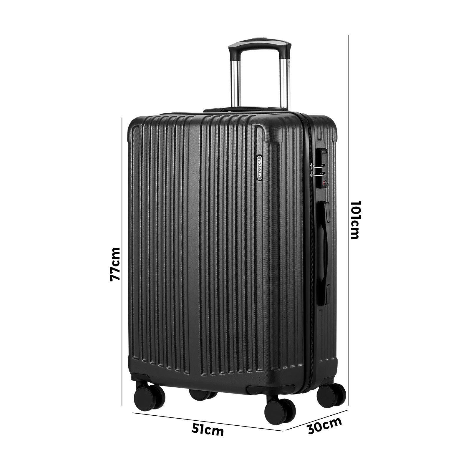 2 Mazam 28" Luggage Suitcase TSA Lock  ABS Case - Grey, 2 of 9