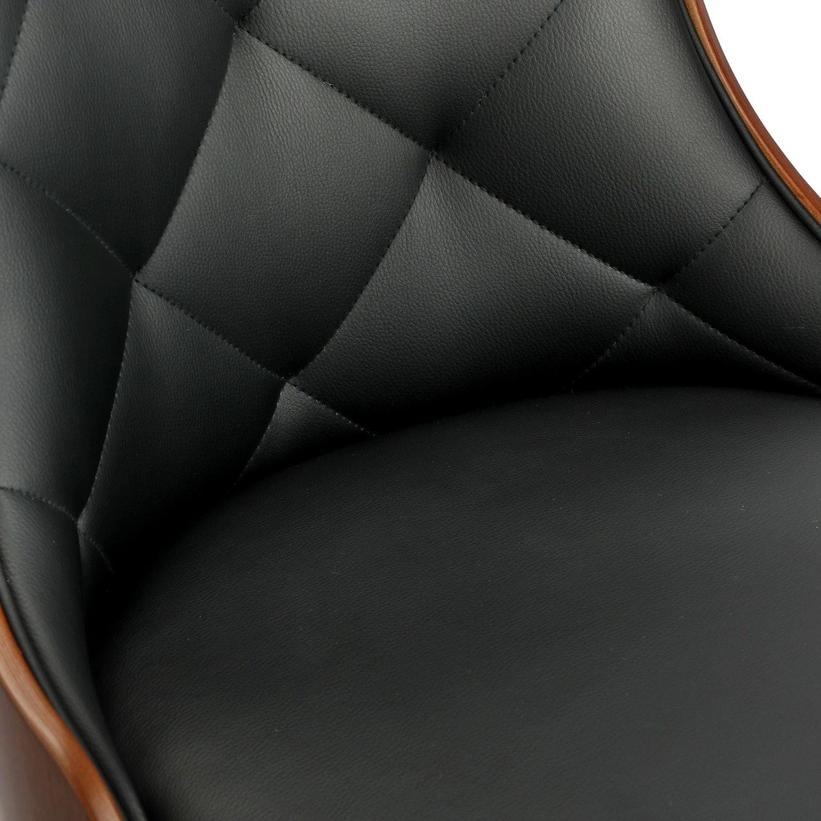 8 Oikiture 4x Dining Chairs Wooden Chair Kitchen Cafe Faux Leather Padded - Black, 8 of 9