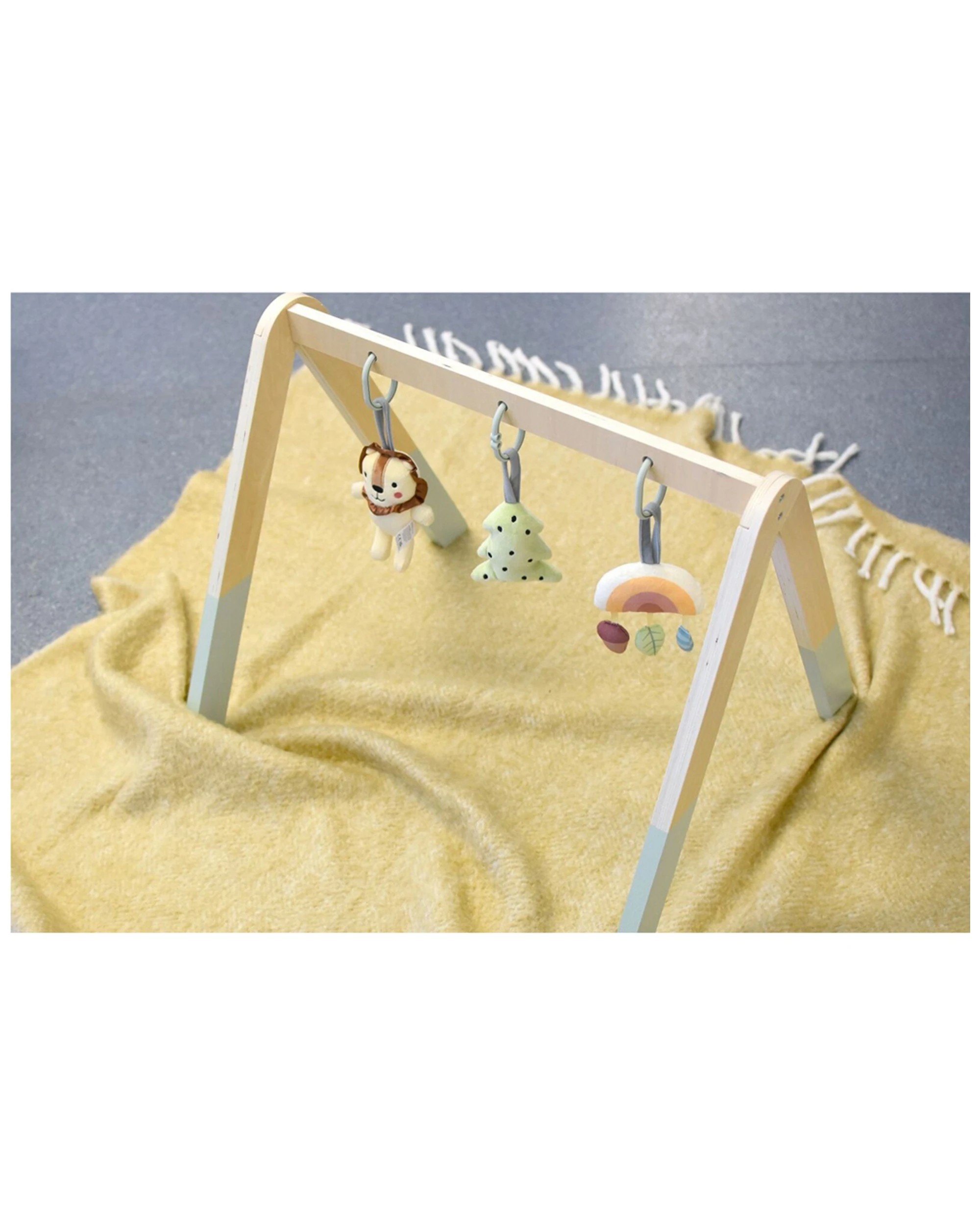 1 Tooky Toy 60x54cm My Forest Friends Lion Wooden Baby Gym With Hanging Toys 0 Months Plus - Natural, 1 of 5