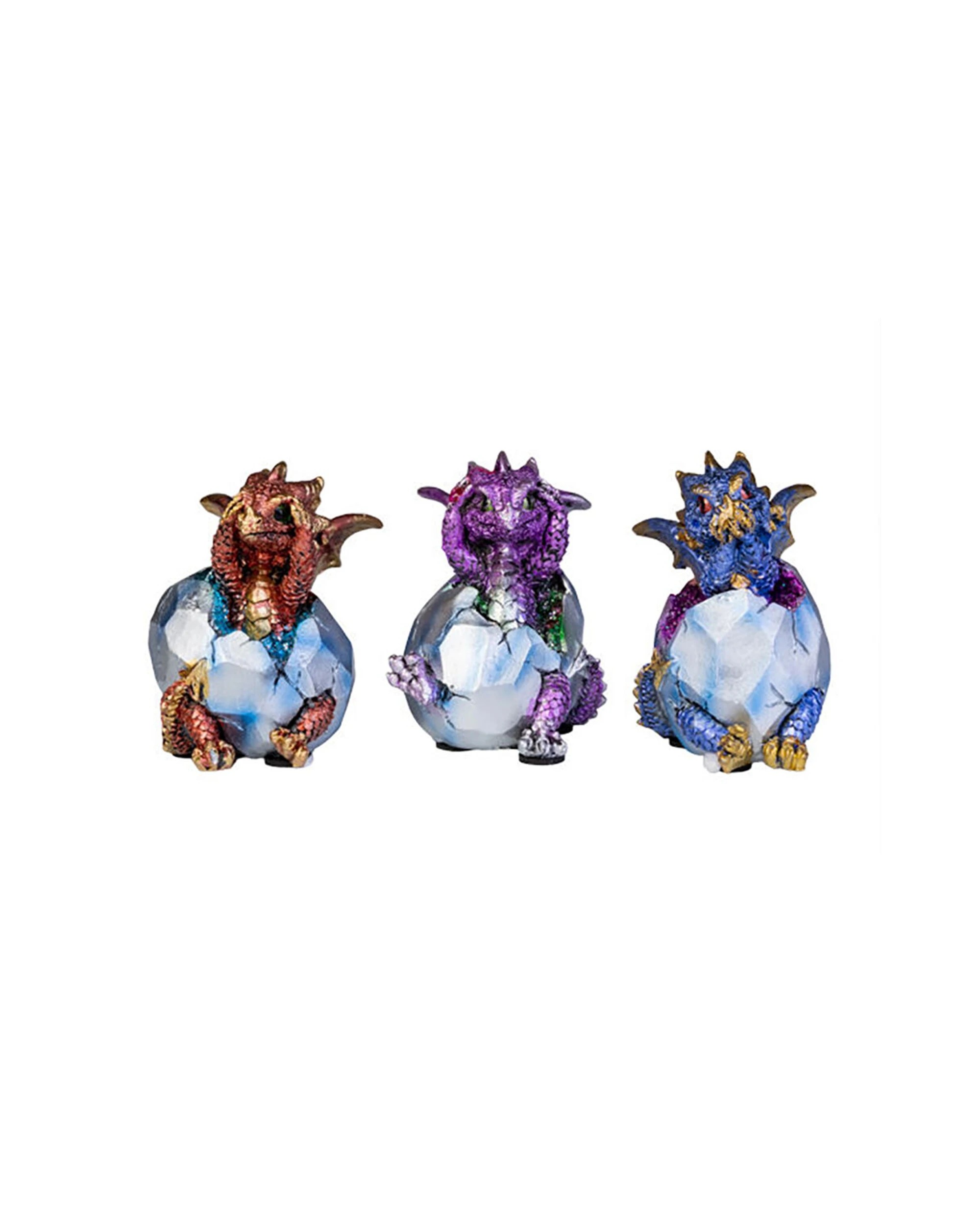 1 Mystical Worlds 3 Wise Baby Dragons Figurine/Statue 6x8cm - Multi, 1 of 1