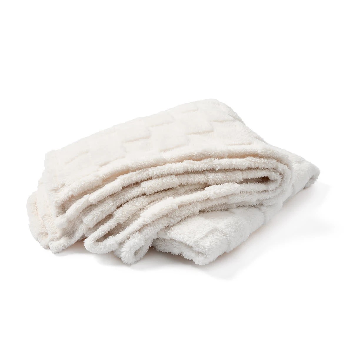 3 Soft Check Throw - Off White, 3 of 6