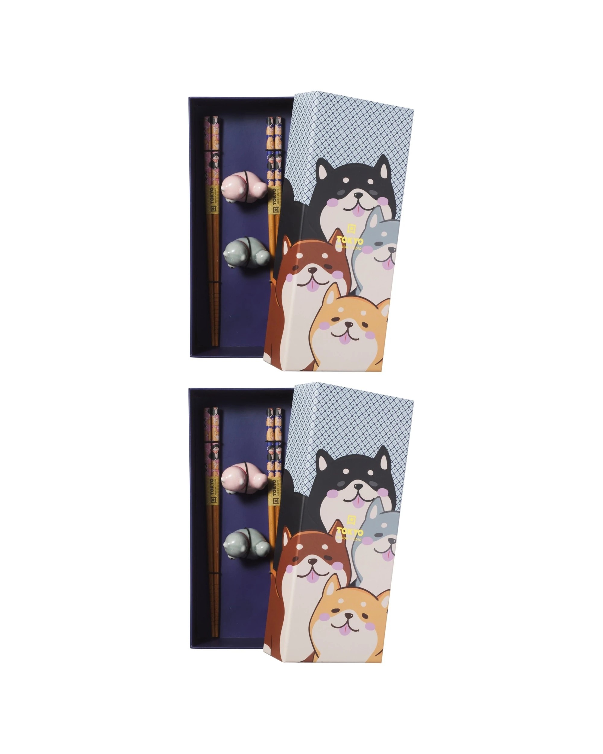 1 Tokyo Design 2x 4pc Chopstick Shiba Dog Chopsticks with Rest - Assorted, 1 of 6