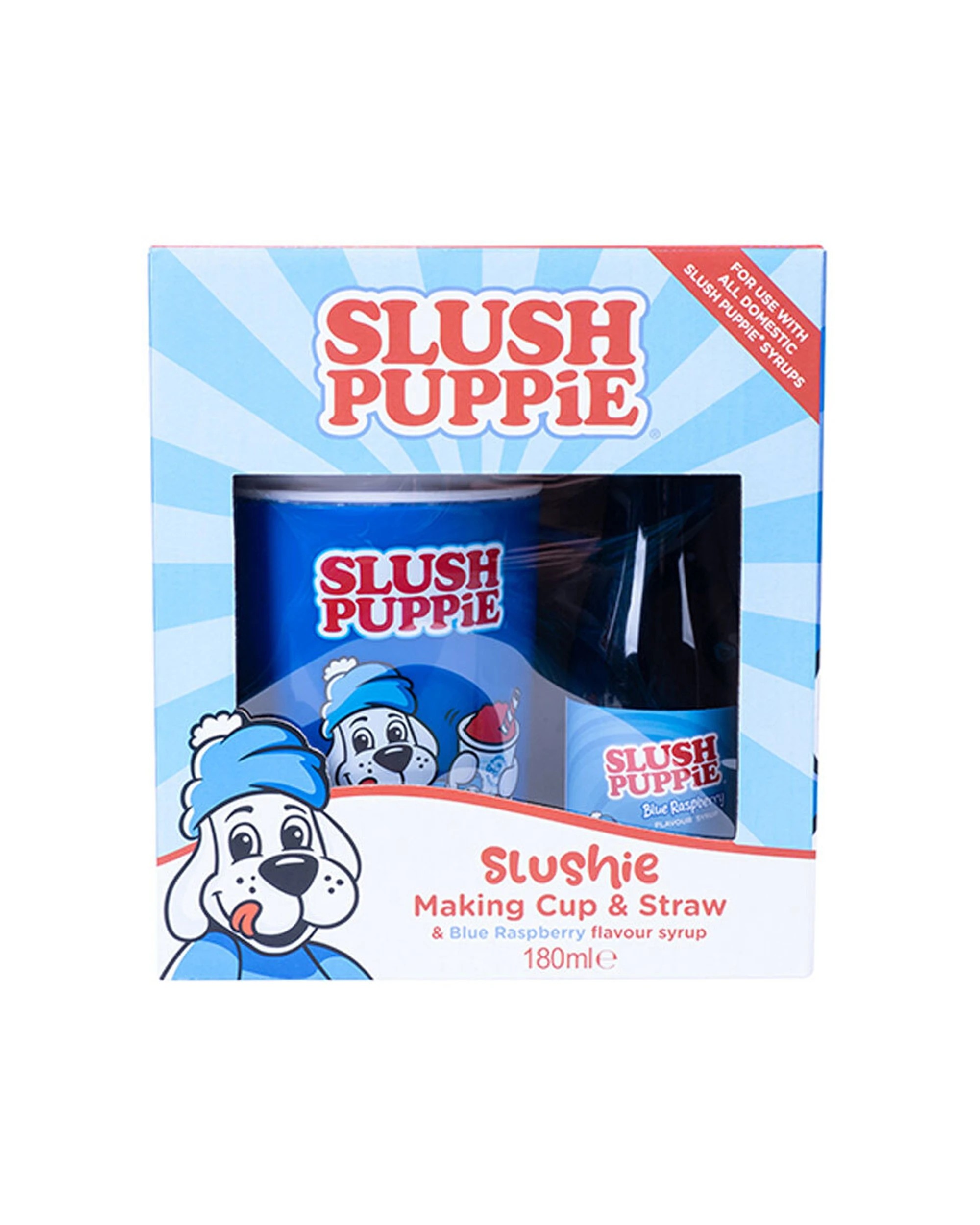 1 Slush Puppie Making Cup And Blue Raspberry Syrup Frozen Cold Drink Set W/straw
 - Blue, 1 of 3