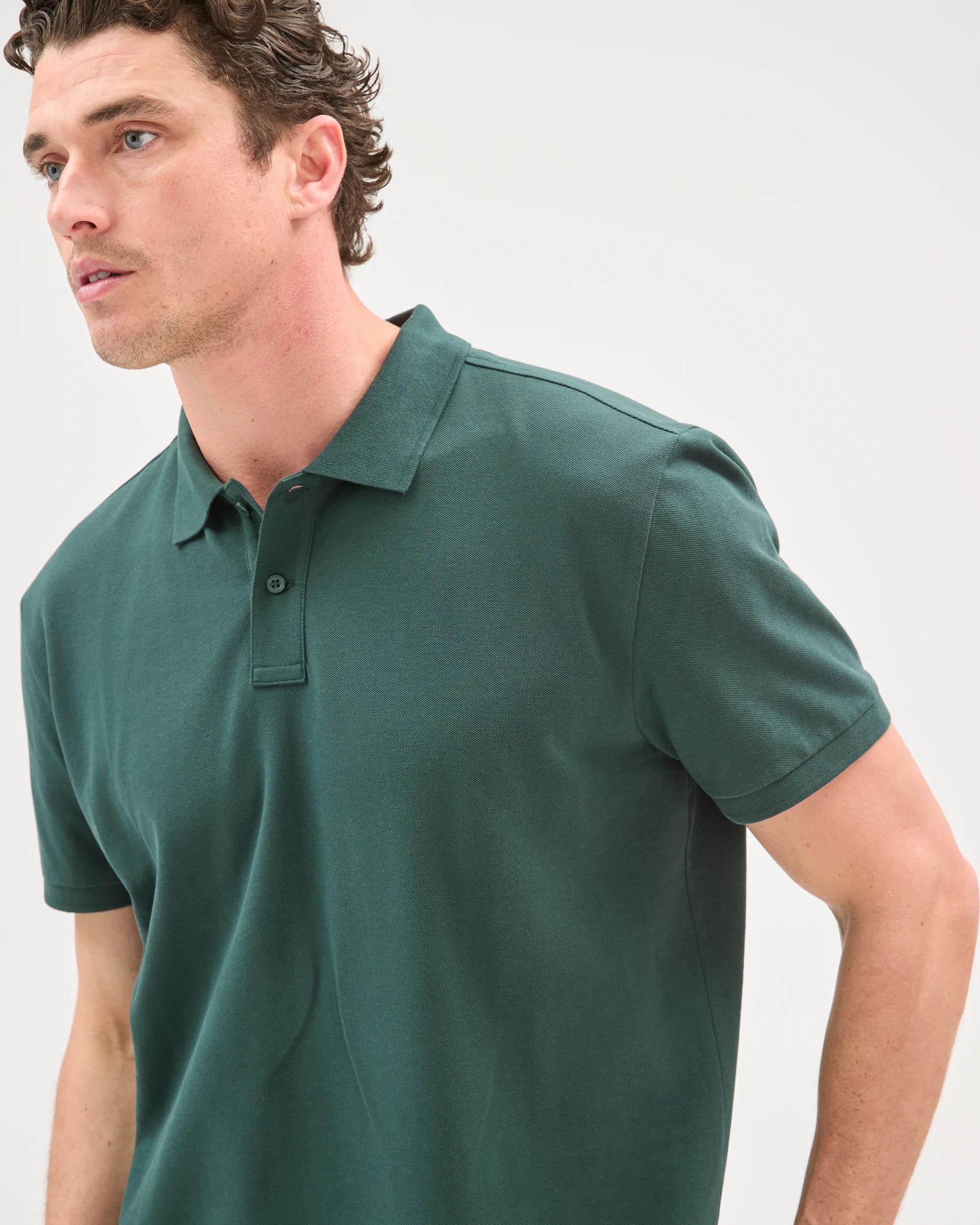 4 Target Man Australian Cotton Short Sleeve Polo Top HUNTER GREEN, 4 of 6