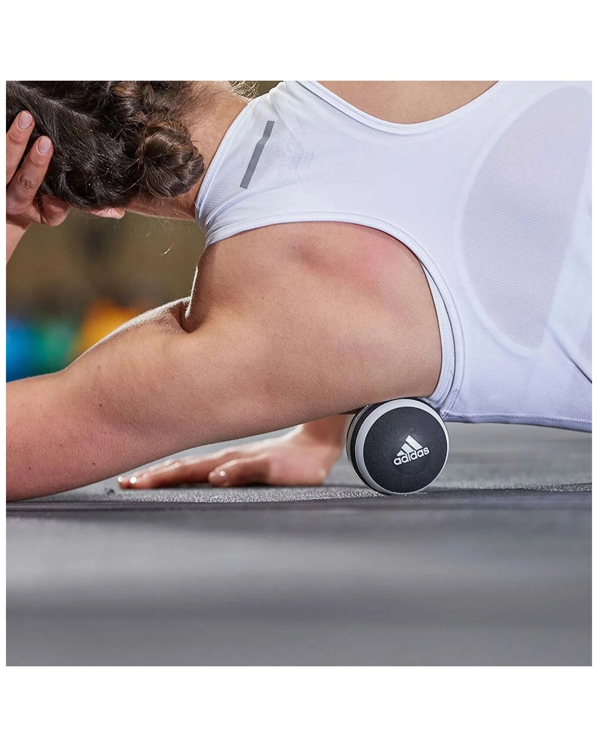 8 Adidas Massage Ball 8.3cm Cork Inner PU Outer Pain Relief Targeted Pressure - Black, 8 of 9