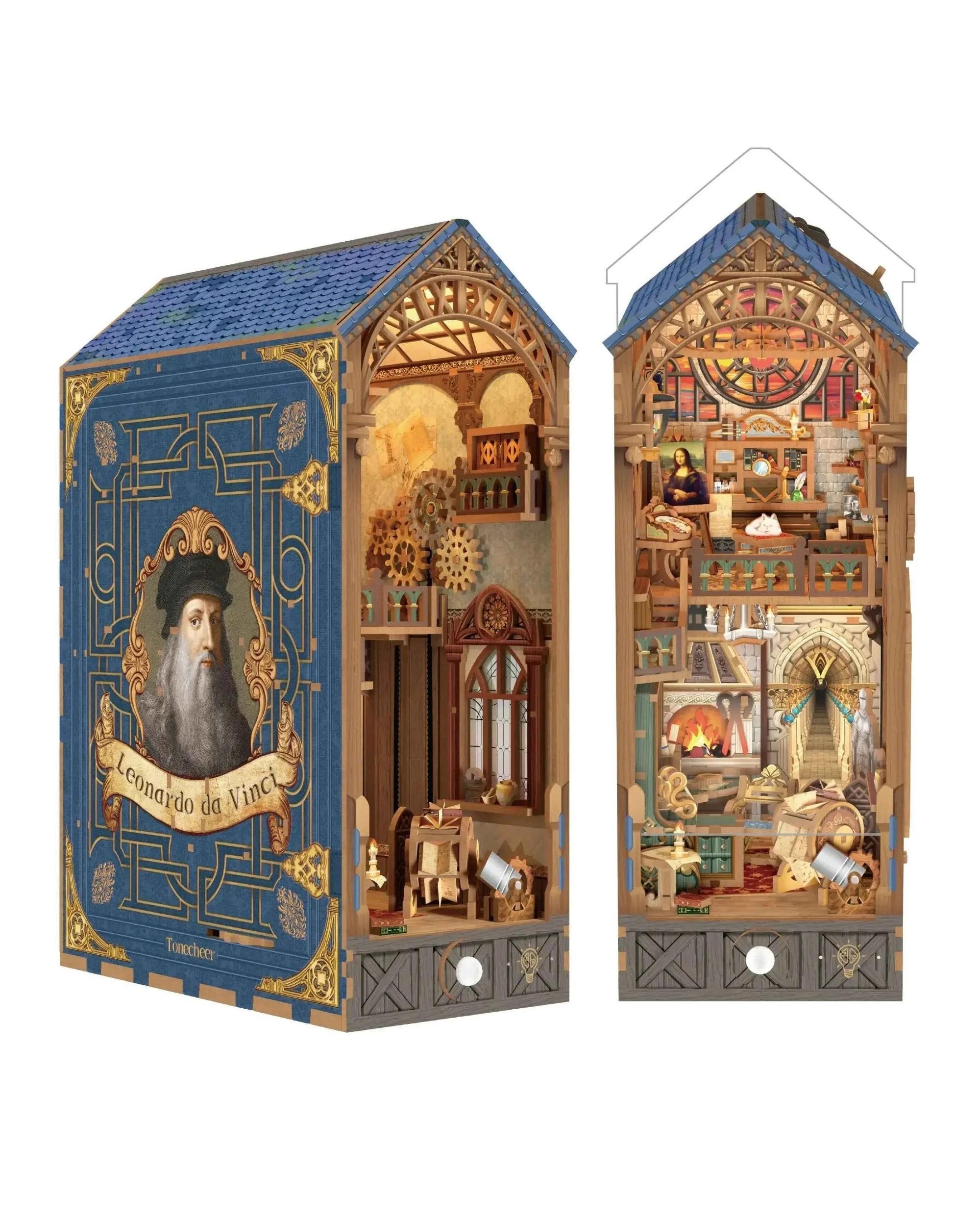 2 Tonecheer 3D Wooden Puzzle DIY Book Nook Kit - Leonardo da Vinci, 2 of 5