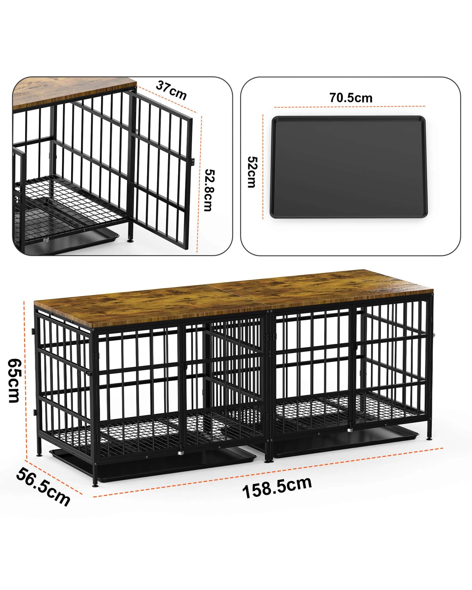 9 Advwin Dog Crate Furniture Heavy Duty Dog Cage TV Stand, 9 of 9