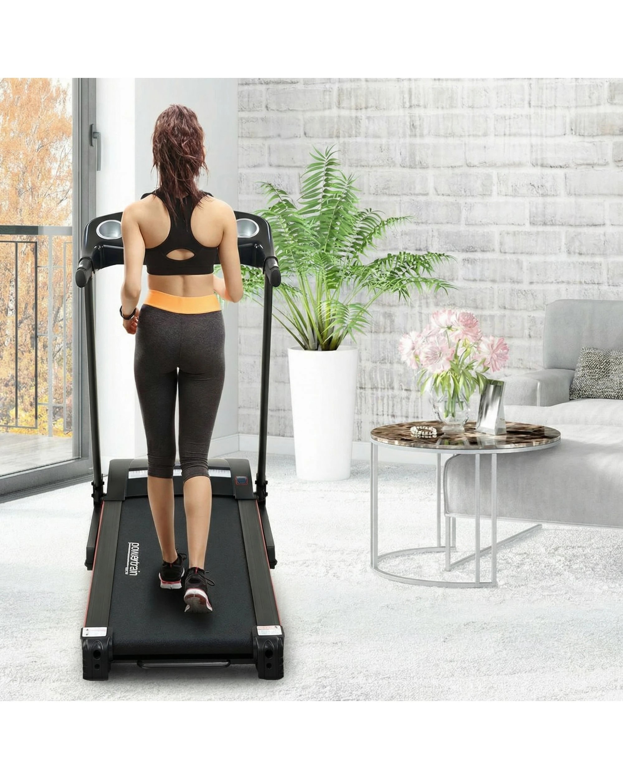 10 Powertrain V30 Foldable Treadmill 420mm Running Belt 14.8kmh Speed 3 Level Incline12 Programs USB AUX, 10 of 10