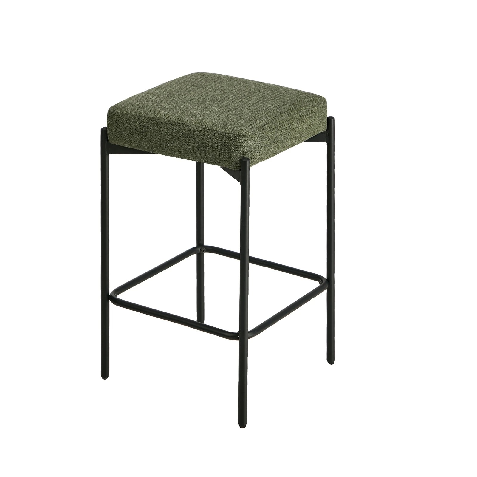 7 Oikiture 2x Bar Stools Kithen Counter Stool Dining Chair Linen Seat Metal - Green, 7 of 9
