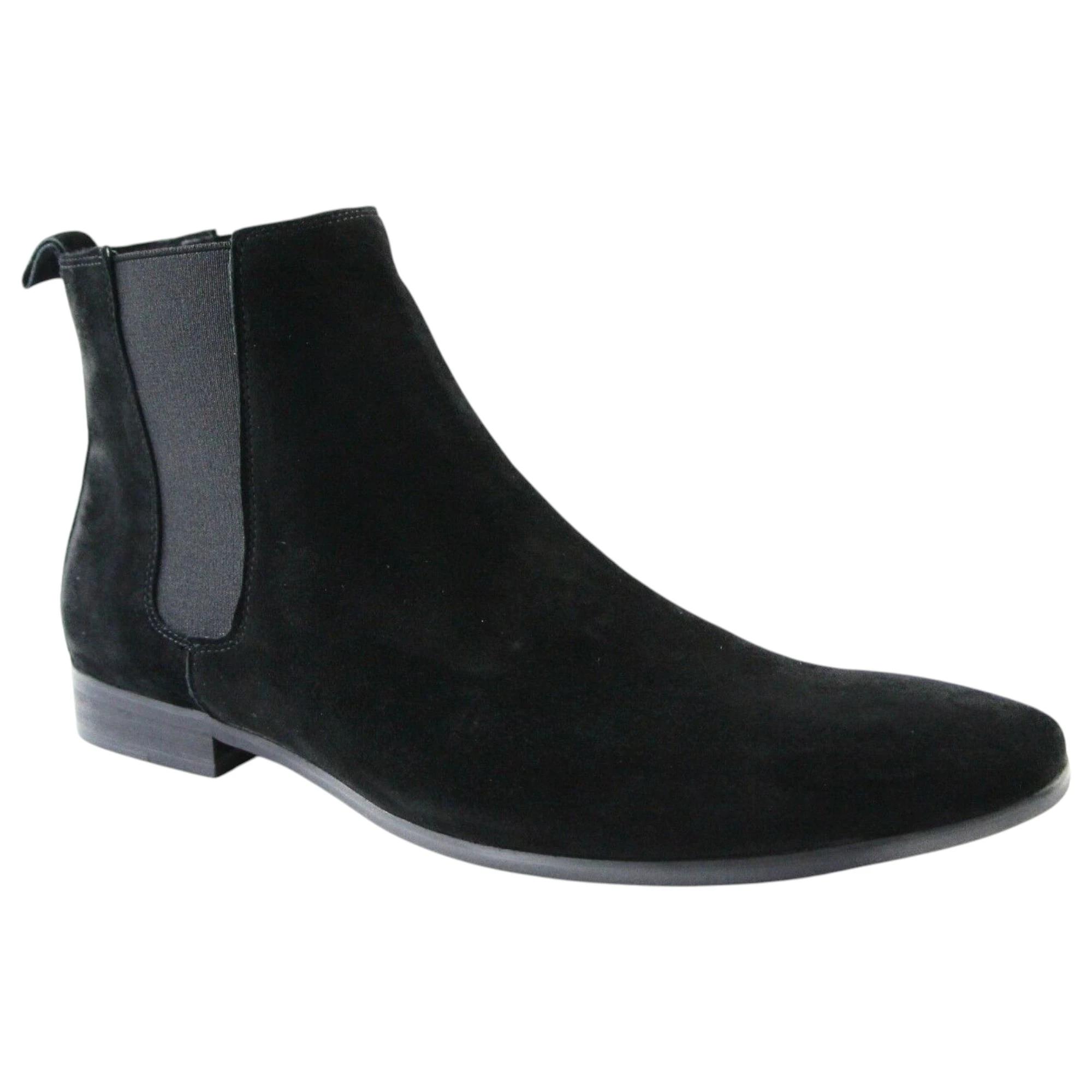1 Zasel Andreas Suede Leather Slip On Dress Casual Work Shoes Mens Boots BLACK, 1 of 3