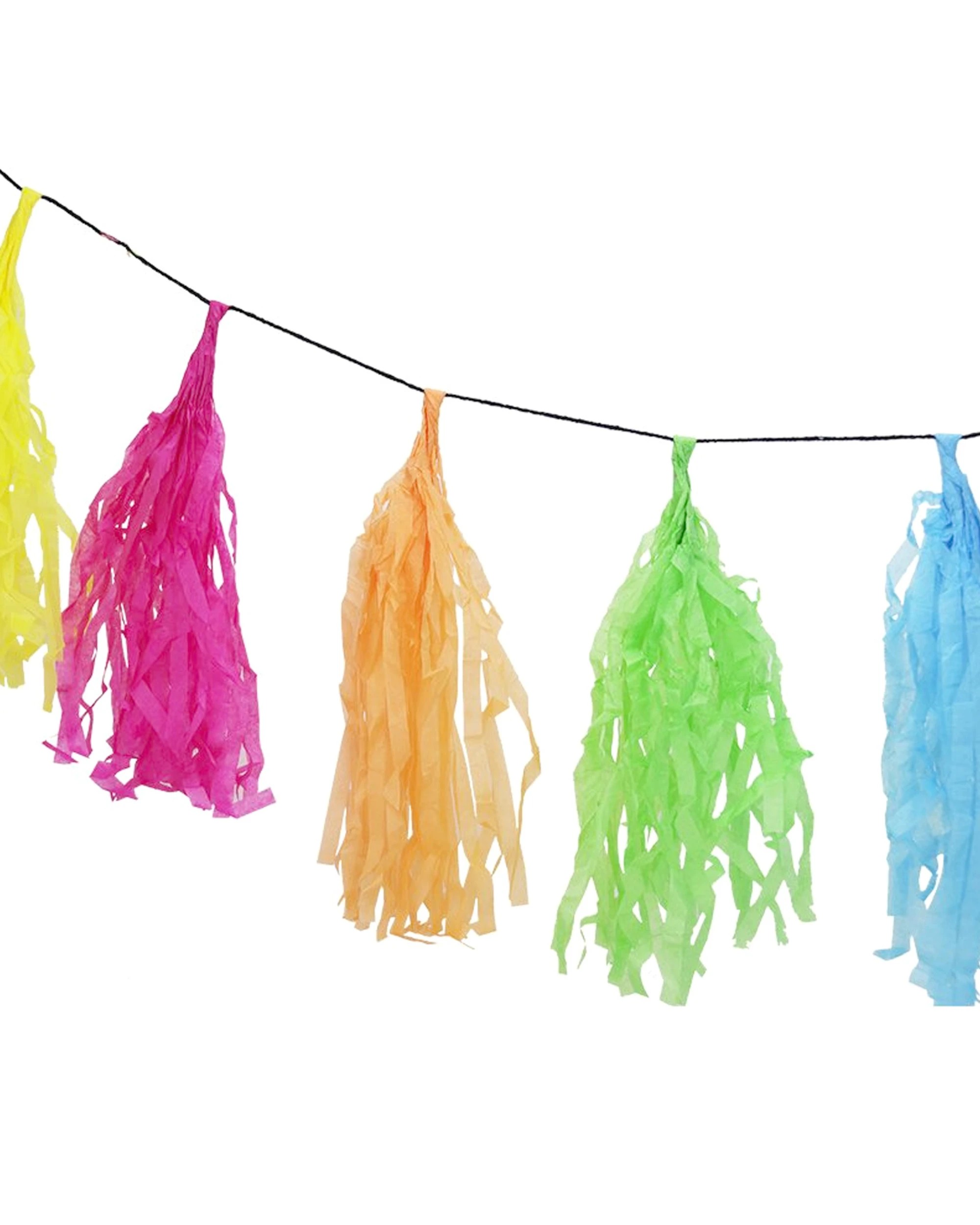 2 Partyrama Pink, Orange, Green, Yellow & Blue Paper Tassel Garland, 2 of 3