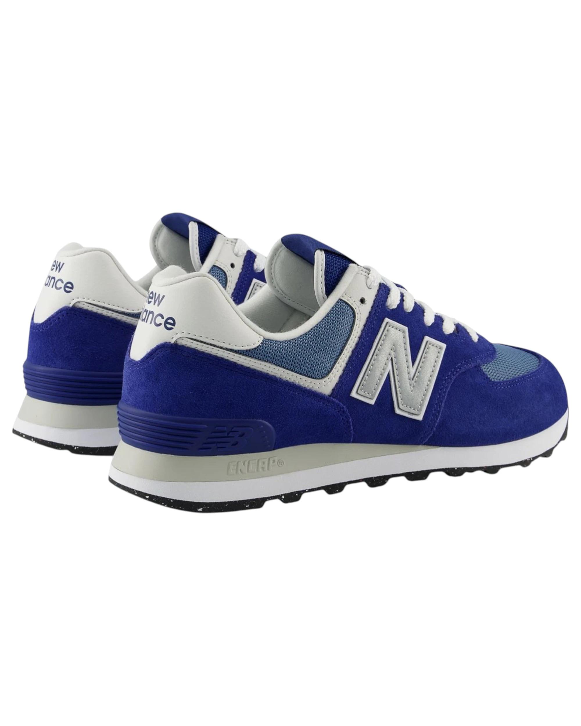4 New Balance Mens 574 Navy/ White Athletic Shoes NAVY/WHITE, 4 of 8