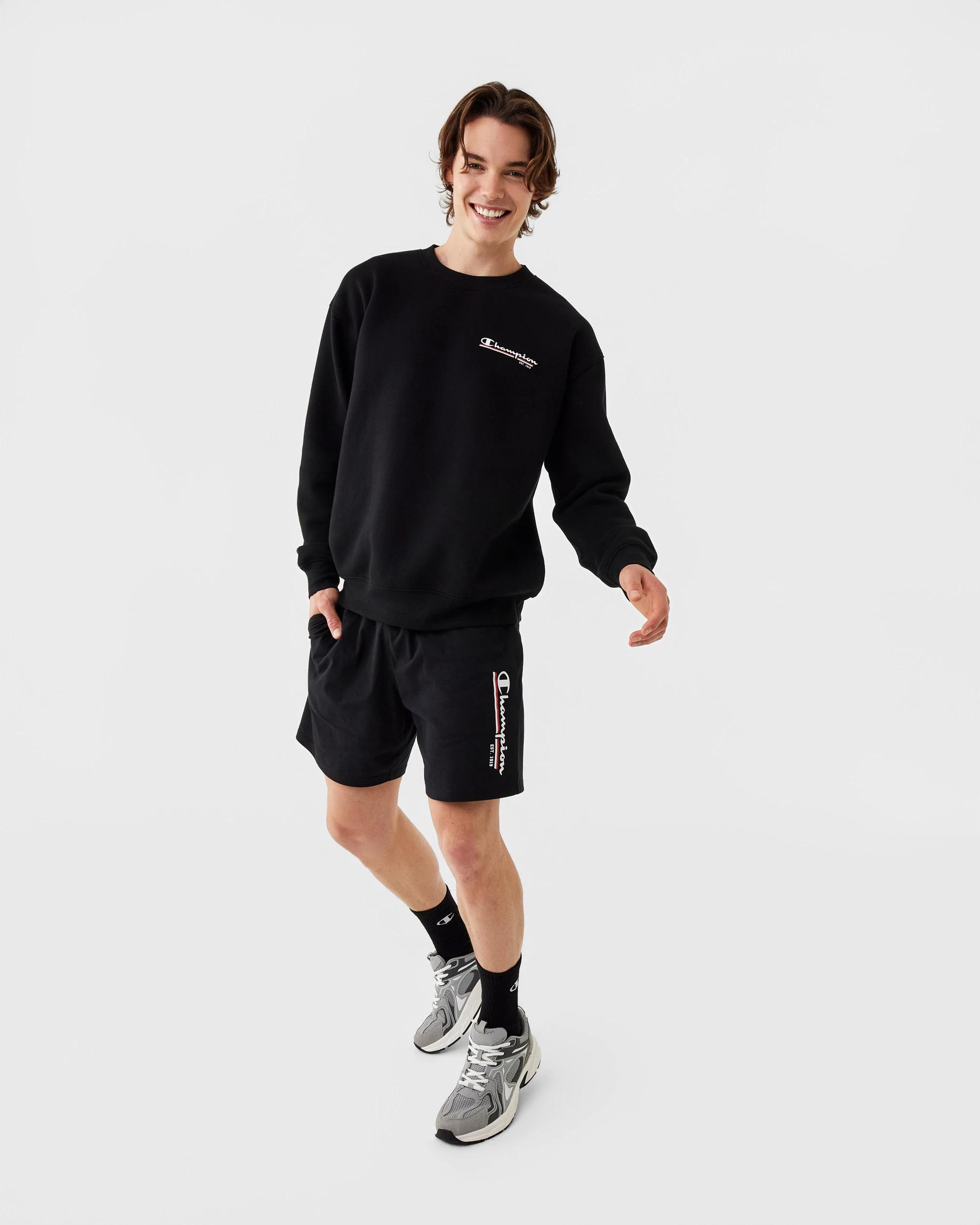 3 Champion Script Adult Crew Neck Sweatshirt Black, 3 of 8