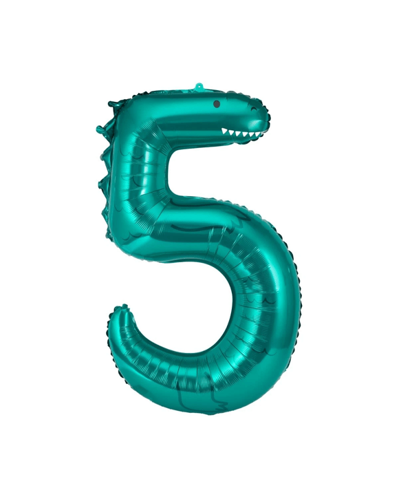 Dinosaur Number 5 Foil Balloon