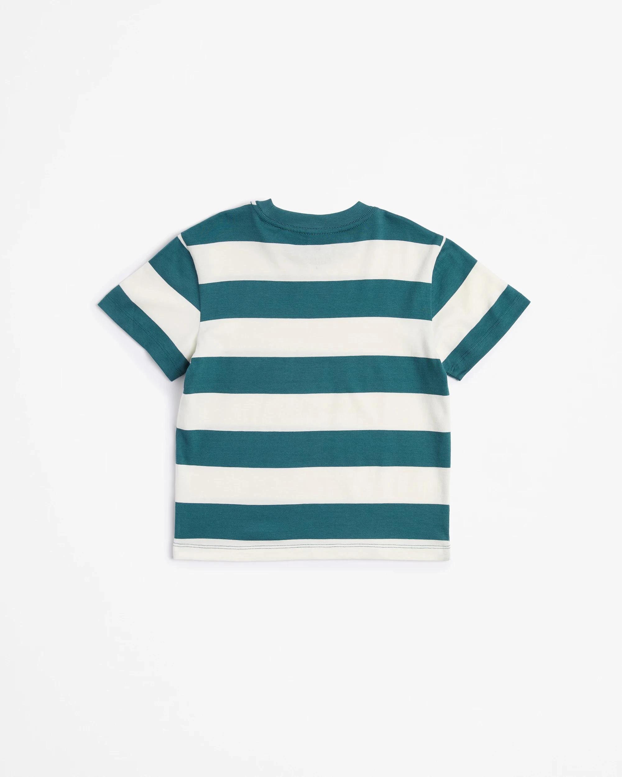 3 Target Kids Australian Cotton Short Sleeve T-Shirt TEAL DINO STRIPE, 3 of 3