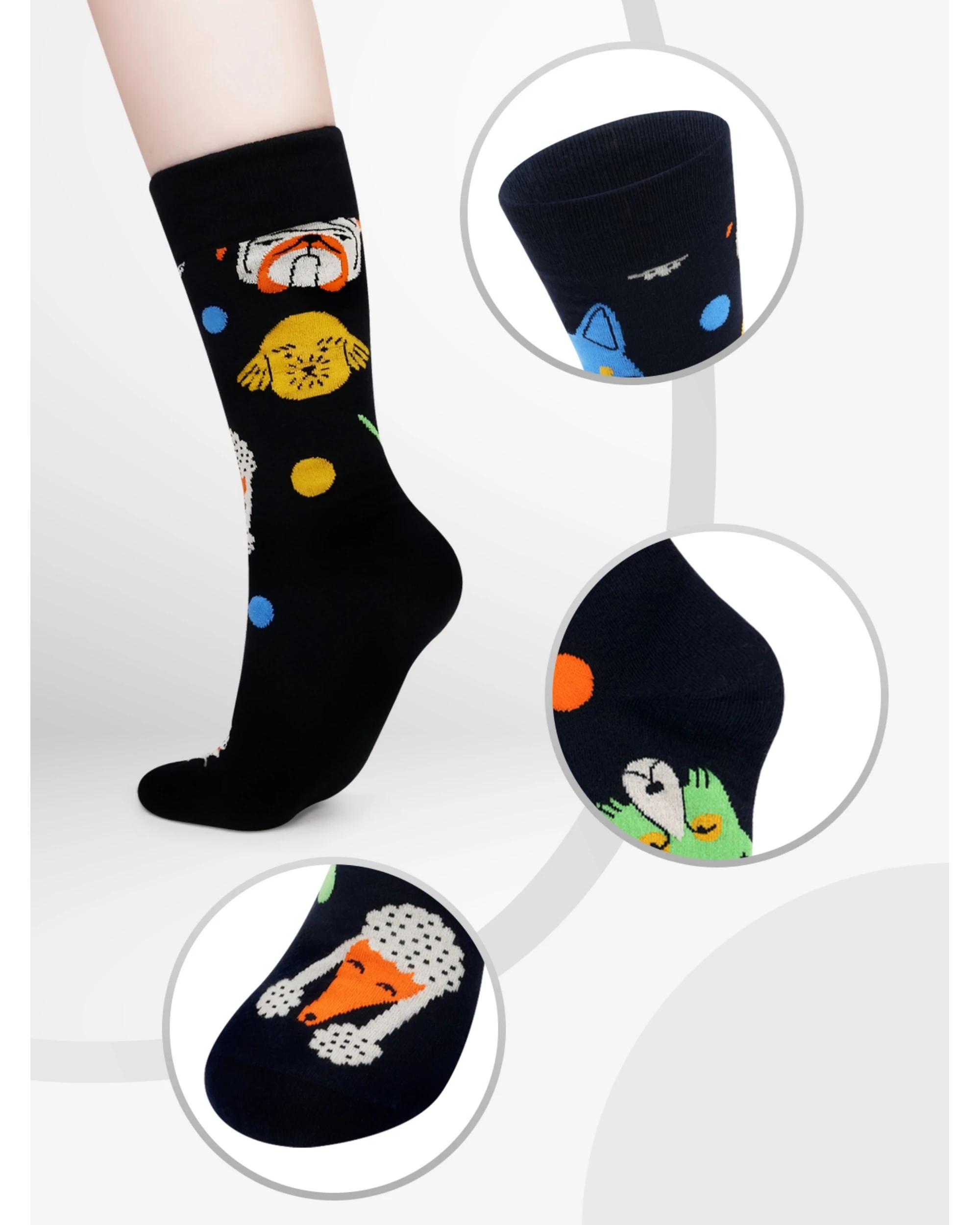 3 Advwin Small 2-Pair Unisex Colorful Funky Socks Floral Pattern ANIMAL PATTERN, 3 of 5