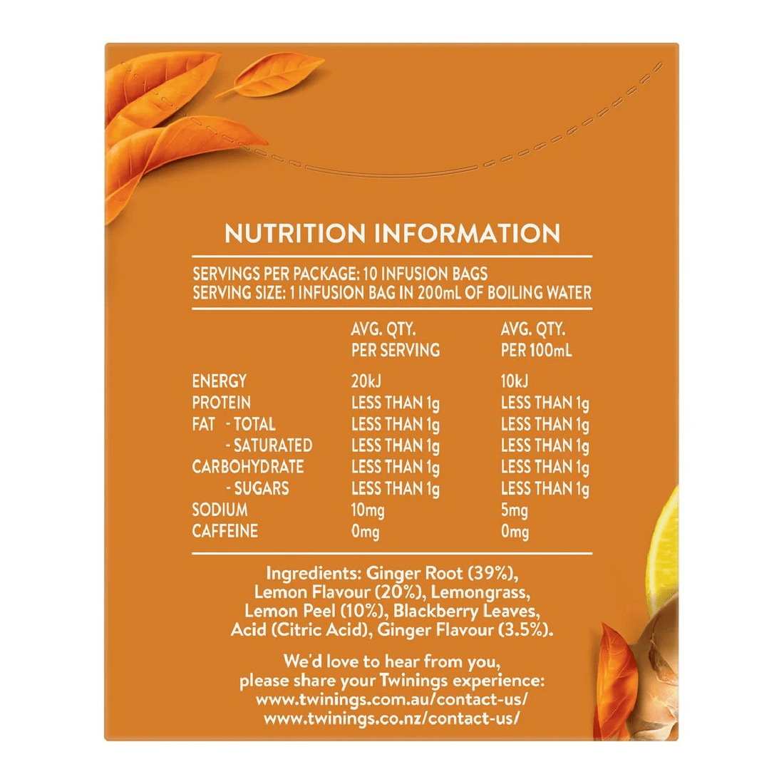 4 Twinings Lemon and Ginger Tea 10 Pack, 4 of 4