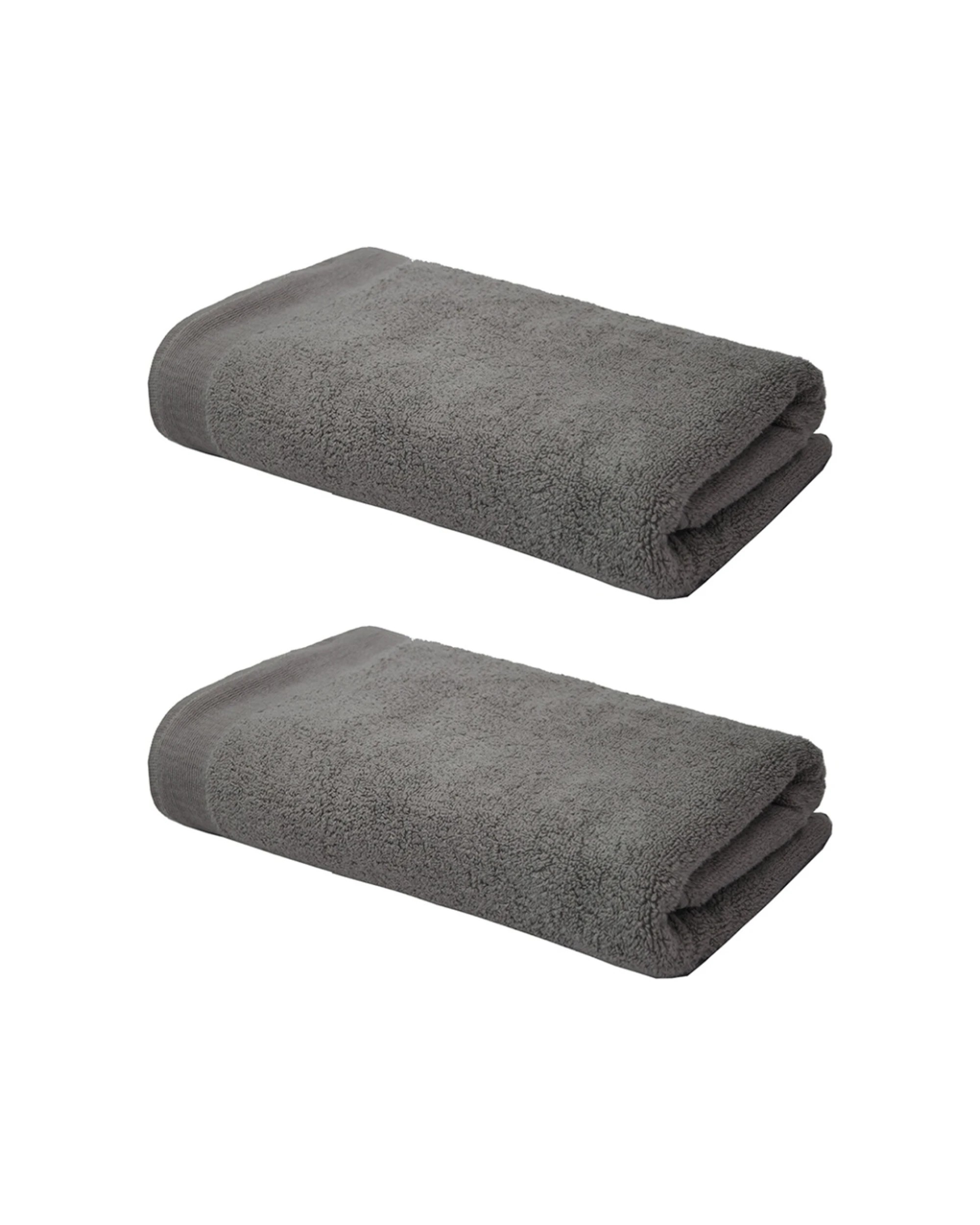 1 Bambury Elvire 600gsm Soft Absorbent Cotton Bath Sheet 2PK 80x160cm - Grey, 1 of 4