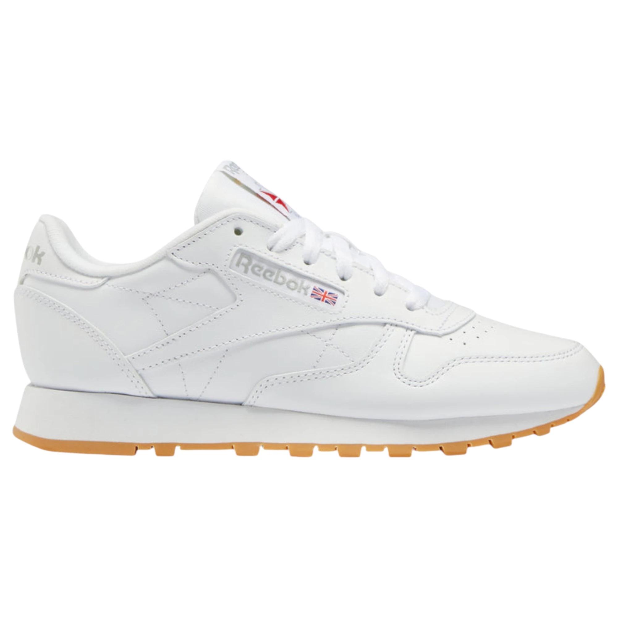 1 Reebok Mens Classic Leather Casual Shoes WHITE/GUM, 1 of 9