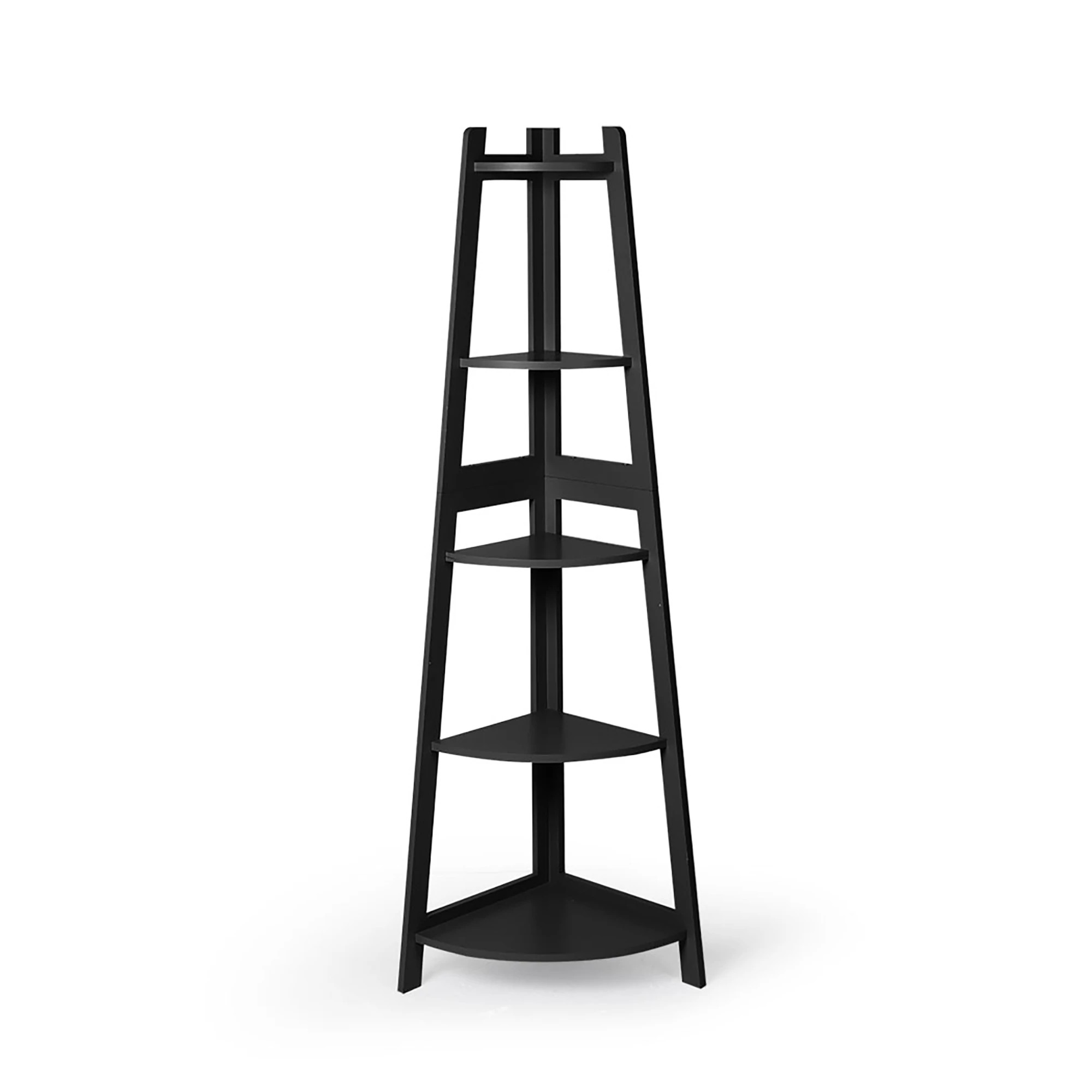 2 Levede 5 Tier Corner Shelf - Black, 2 of 7