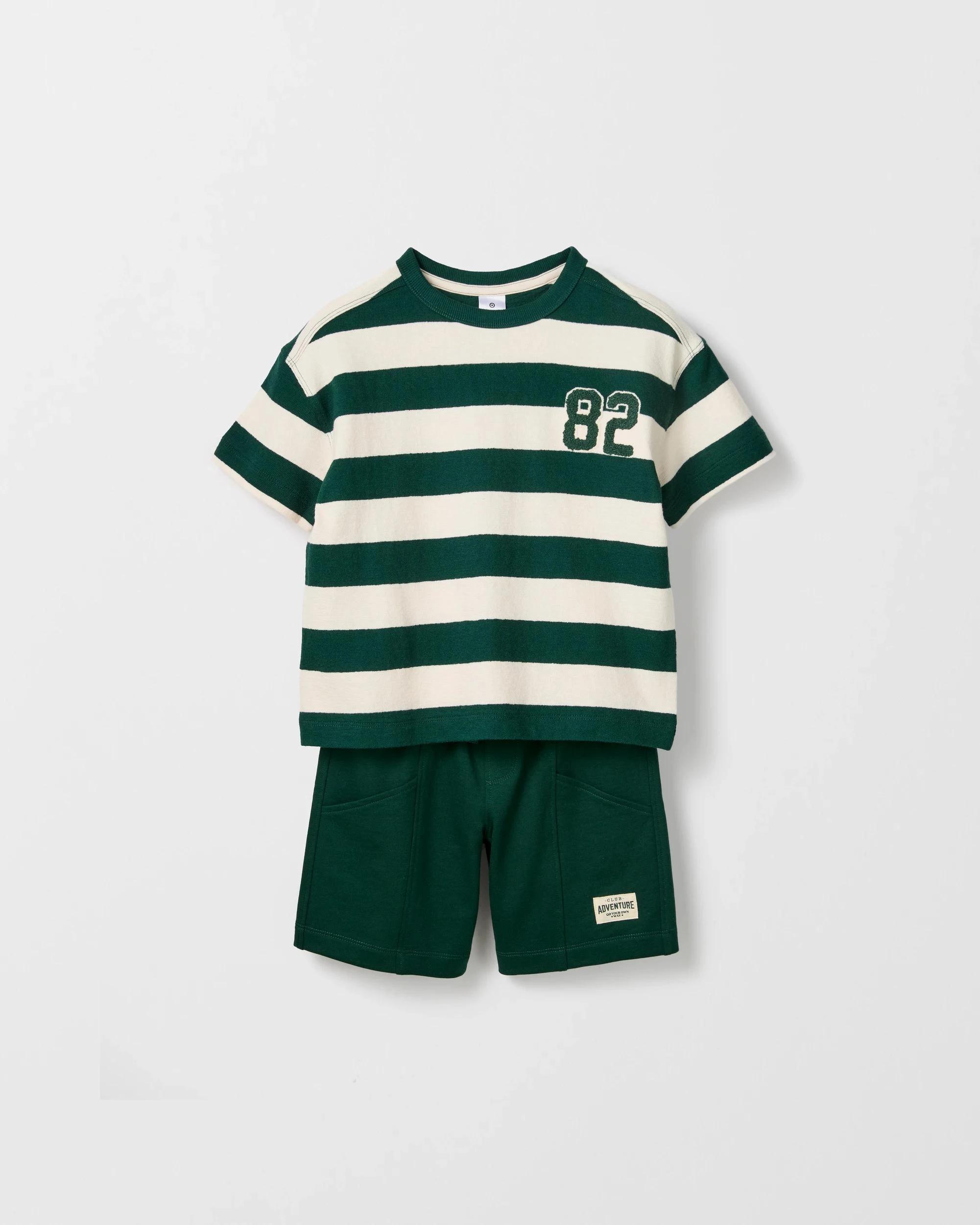4 Target Australian Cotton T-Shirt and Short 2 Piece Set GREEN, 4 of 6