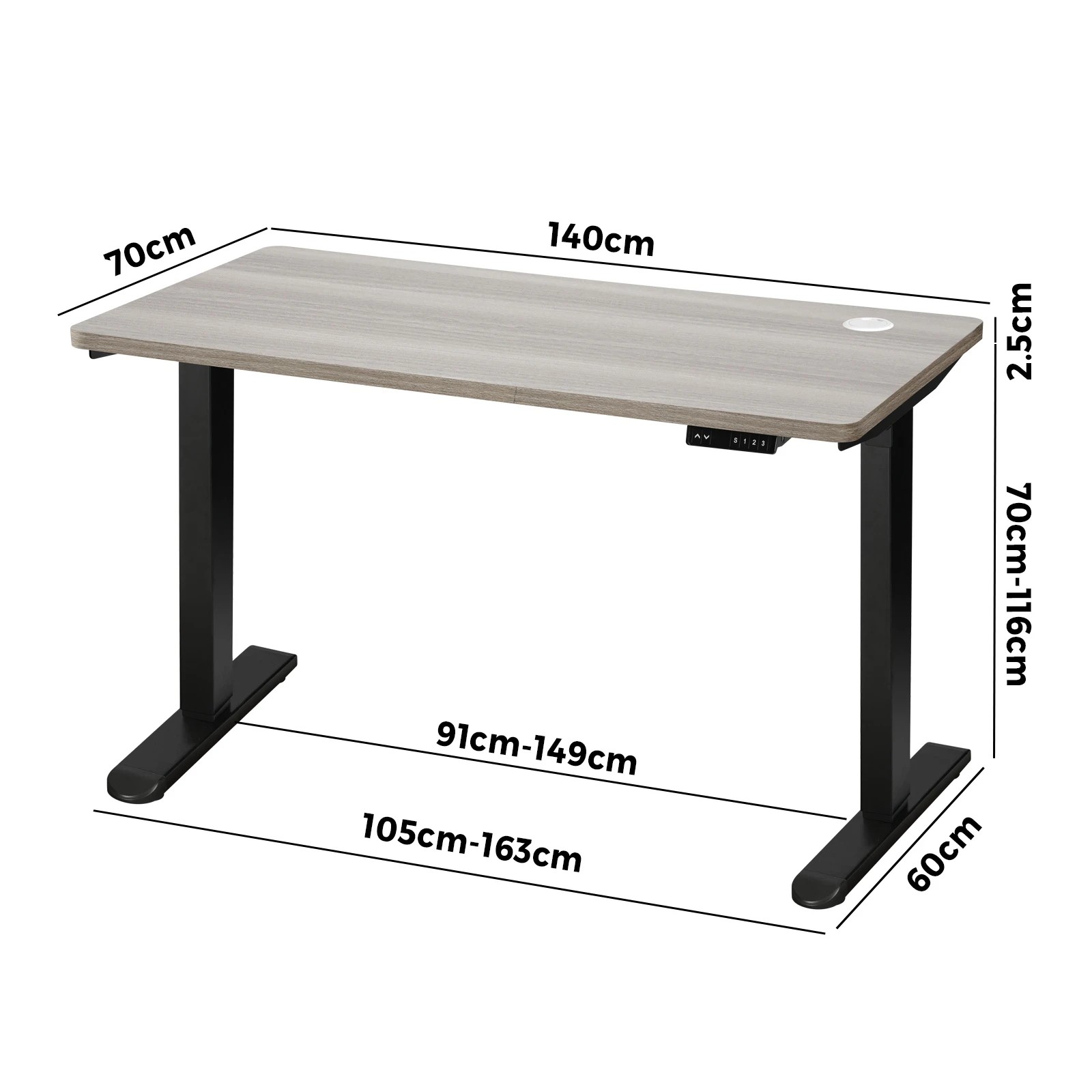 4 Oikiture 140cm Electric Standing Desk Single Motor Desktop
 - Multi, 4 of 4