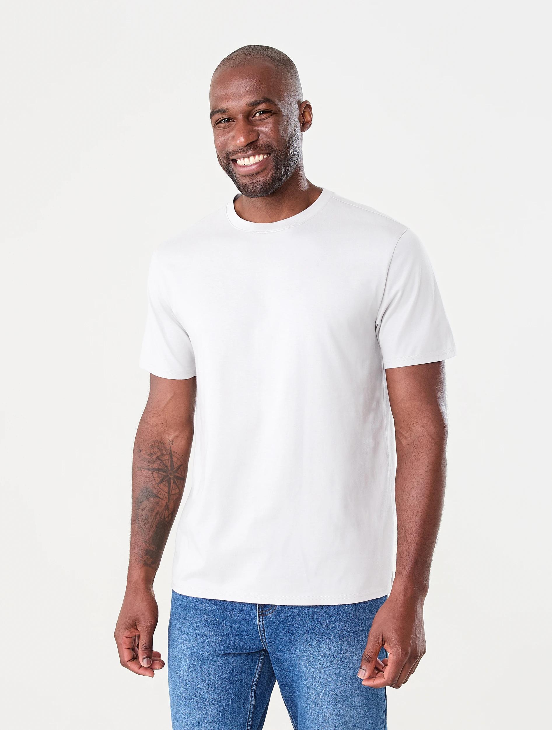 2 Australian Cotton Crew Neck T-shirt GRAY VIOLET, 2 of 6