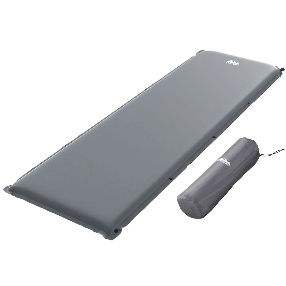 1 Weisshorn Self Inflating Mattress Camping Sleeping Mat Air Bed Pad Single - Grey, 1 of 4