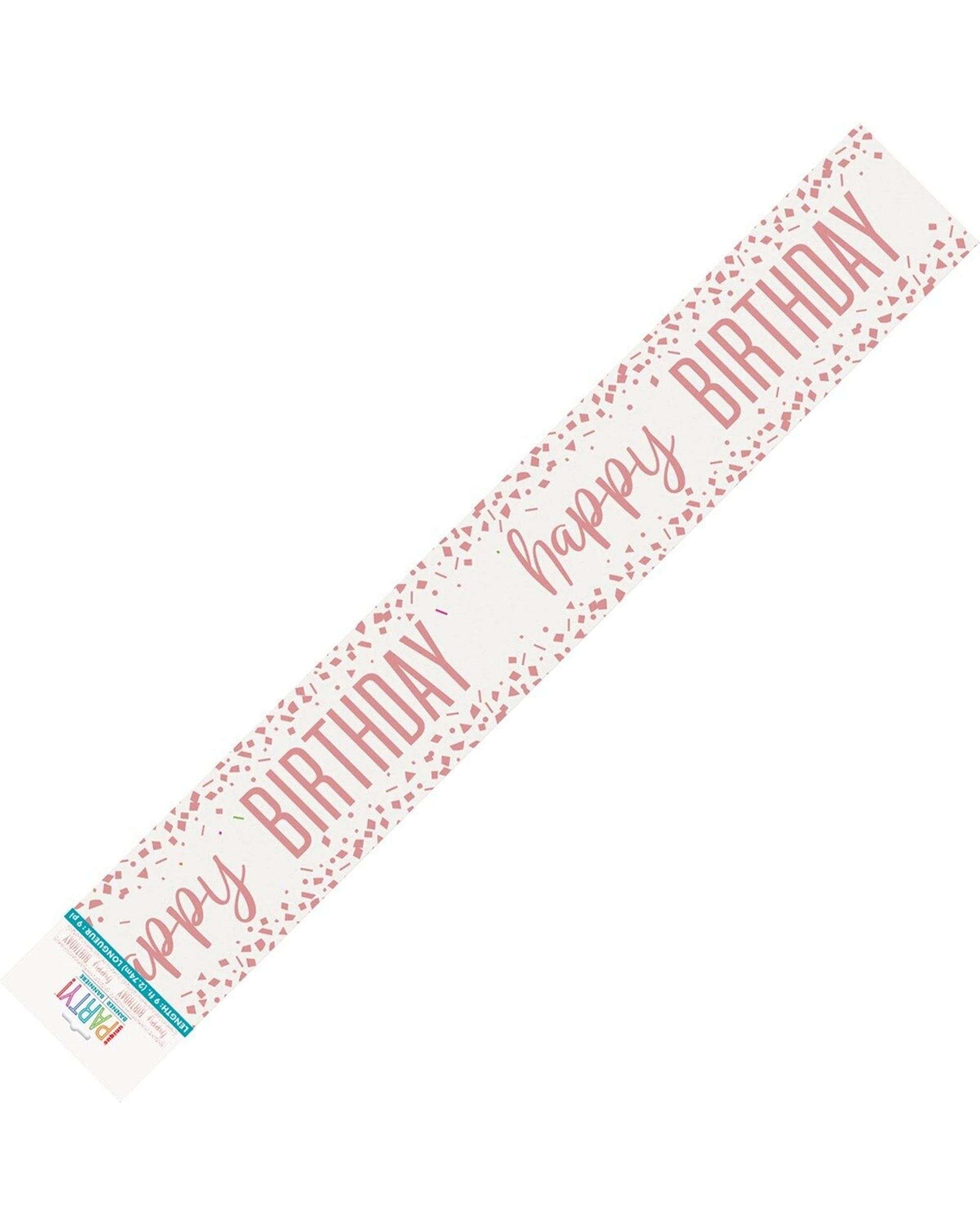 1 Meteor Party Foil Banner Decoration Accessory Happy Birthday 2.7m Rose - Gold, 1 of 1