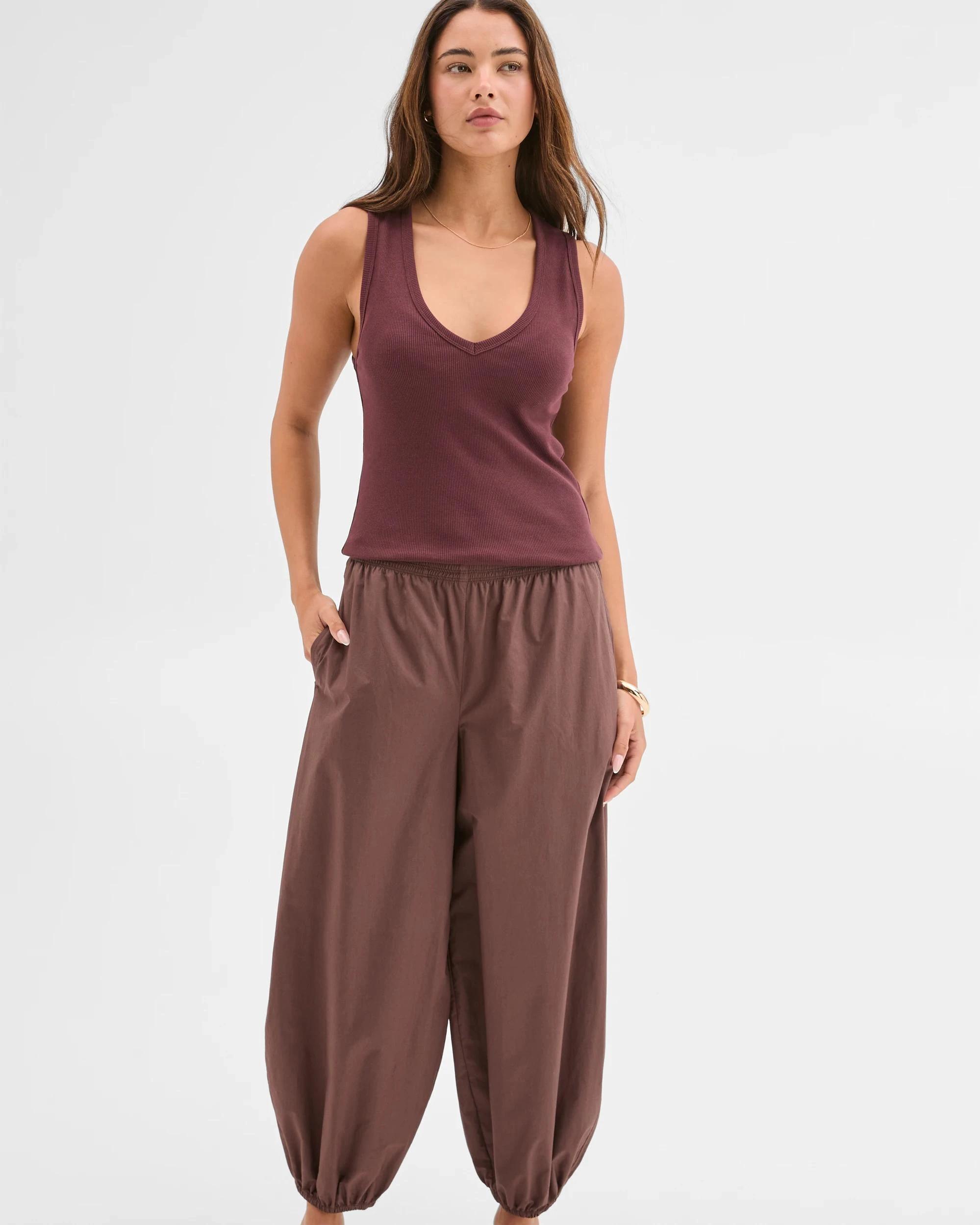 2 Lily Loves Australian Cotton Poplin Balloon Pants BROWN, 2 of 6