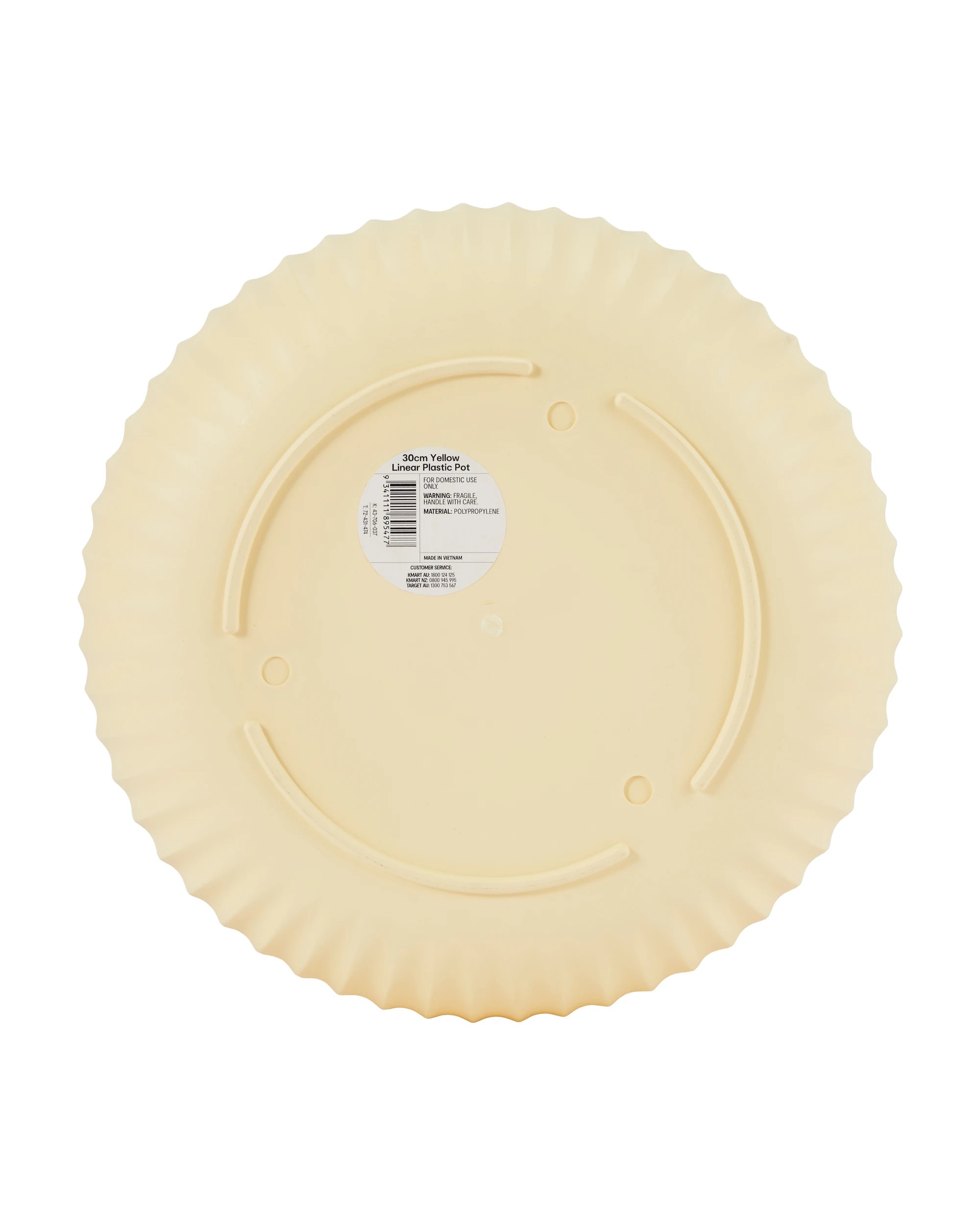 3 30cm Linear Plastic Pot - Yellow, 3 of 3